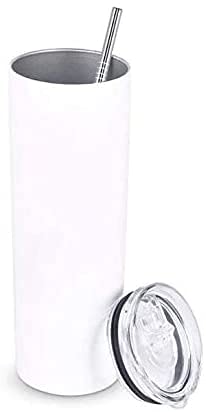 20oz Skinny Tumbler with Lid & Straw - Perfect Teacher Gift for Classroom, School & Everyday Use - Insulated Stainless Steel Water Bottle for Coffee, Tea & Cold Drinks