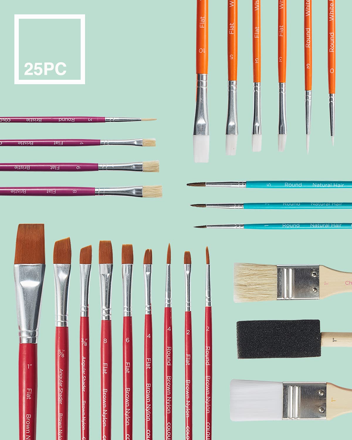 48-Piece Professional Art Kit with Watercolor & Acrylic Brushes, Sketchbook, and Storage - Perfect for Artists, Students & DIY Painting Projects | Includes 25 Brushes, 60-Sheet Sketchbook, 19 Cups & 3 Palette Trays