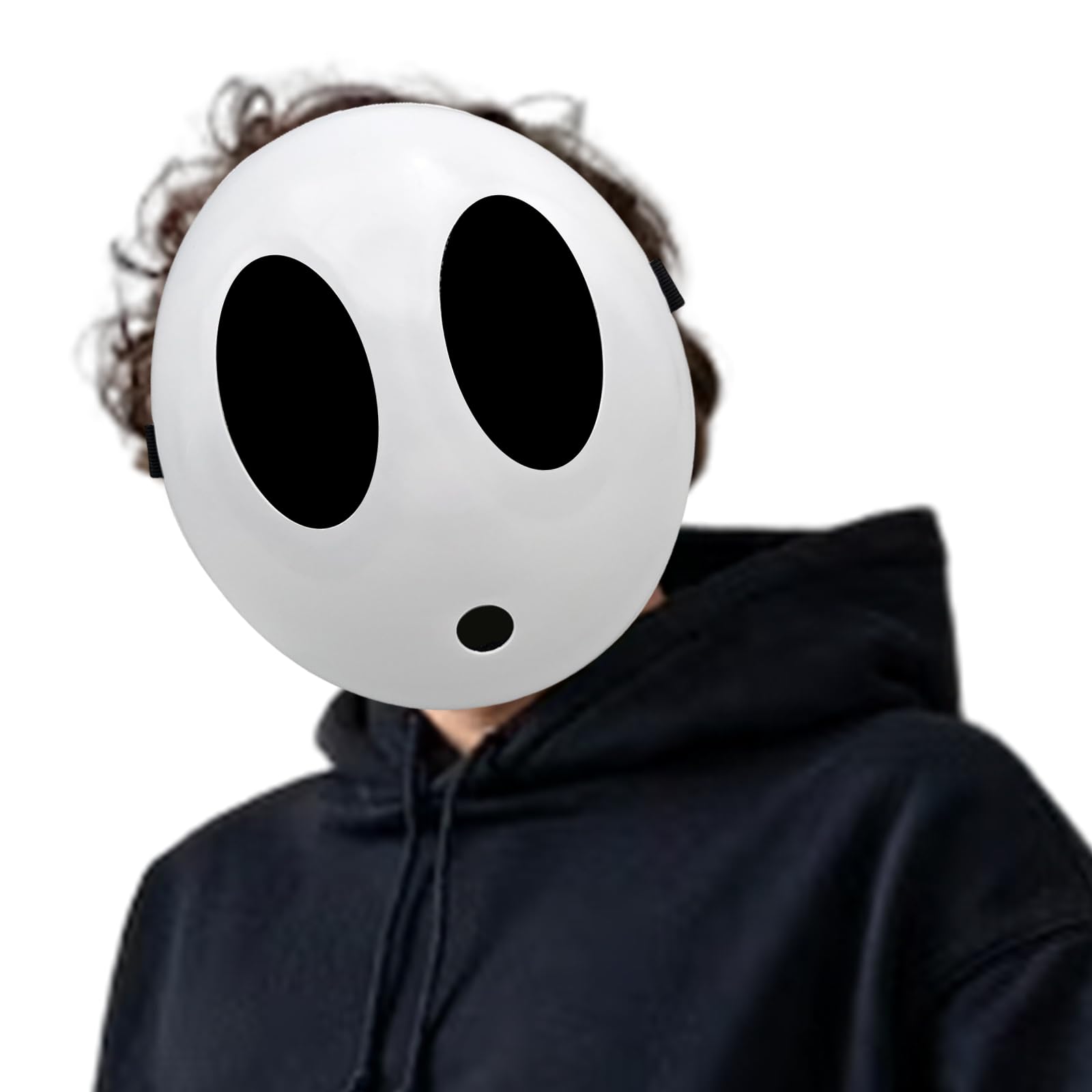 Shy Guy Mask White - Anime Cosplay Mask, Funny Halloween Face Mask, Costume Accessory for Cosplay & Halloween Parties - Perfect for Anime Conventions, Halloween Events & Themed Parties