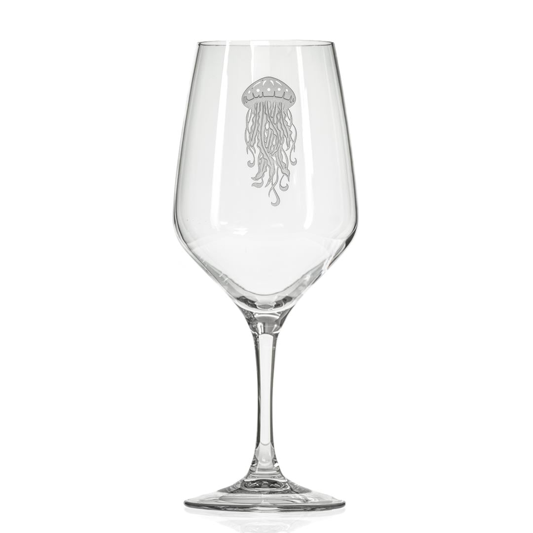 Premium 19.75oz Jellyfish All-Purpose Wine Glasses Set of 4 - Perfect for Red Wine, White Wine, Cocktails & Water - Elegant Stemware for Dinner Parties, Weddings & Home Entertaining