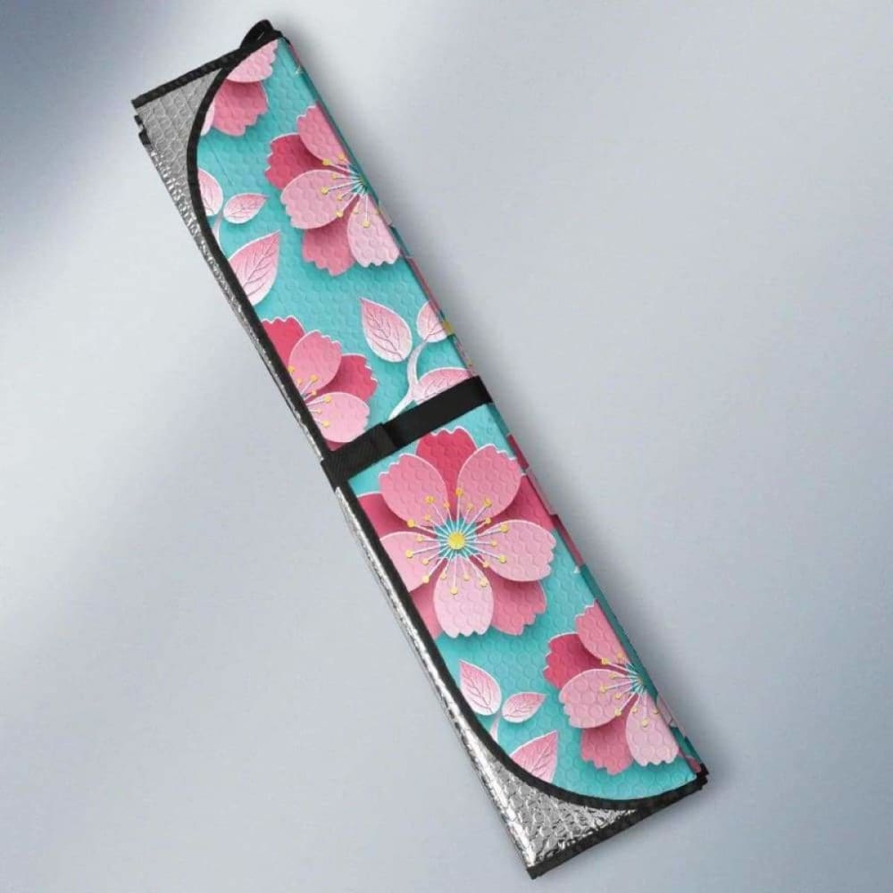 3D Sakura Cherry Blossom Car Sun Shade - UV Protection Window Cover for Sedan, SUV, Truck (20