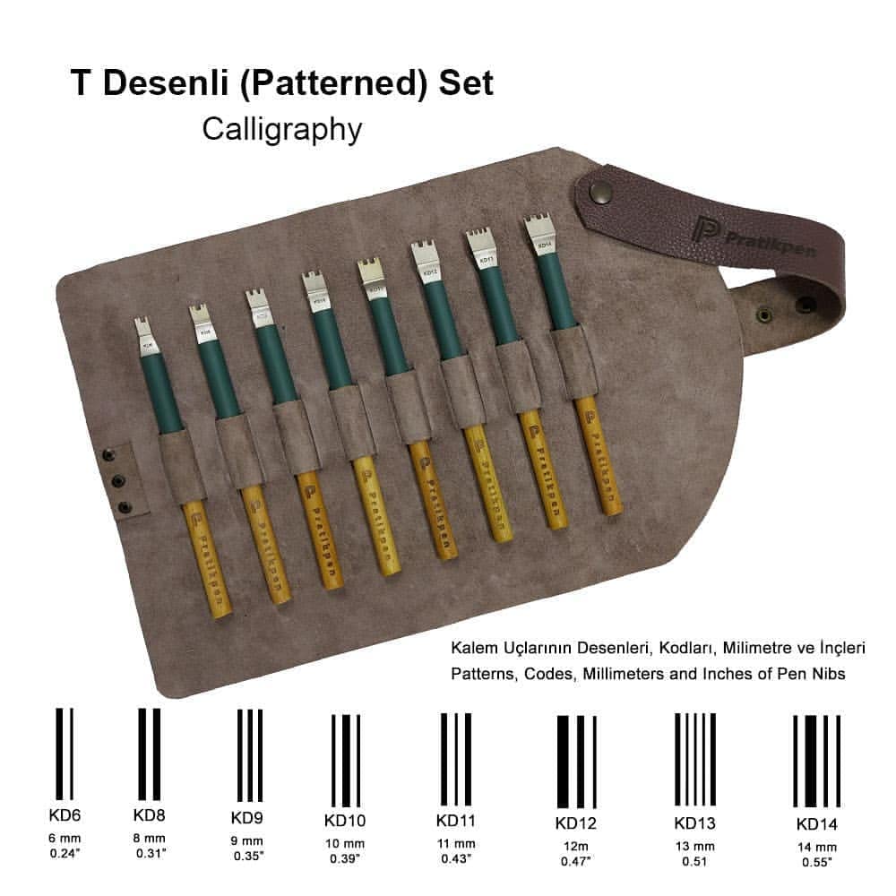 Professional Calligraphy Pen Set with 8 T-Pattern Nibs - Hand Lettering & Art Supplies - Premium Ink Pens with Leather Holder - Perfect for Wedding Invitations, Bullet Journals & DIY Crafts