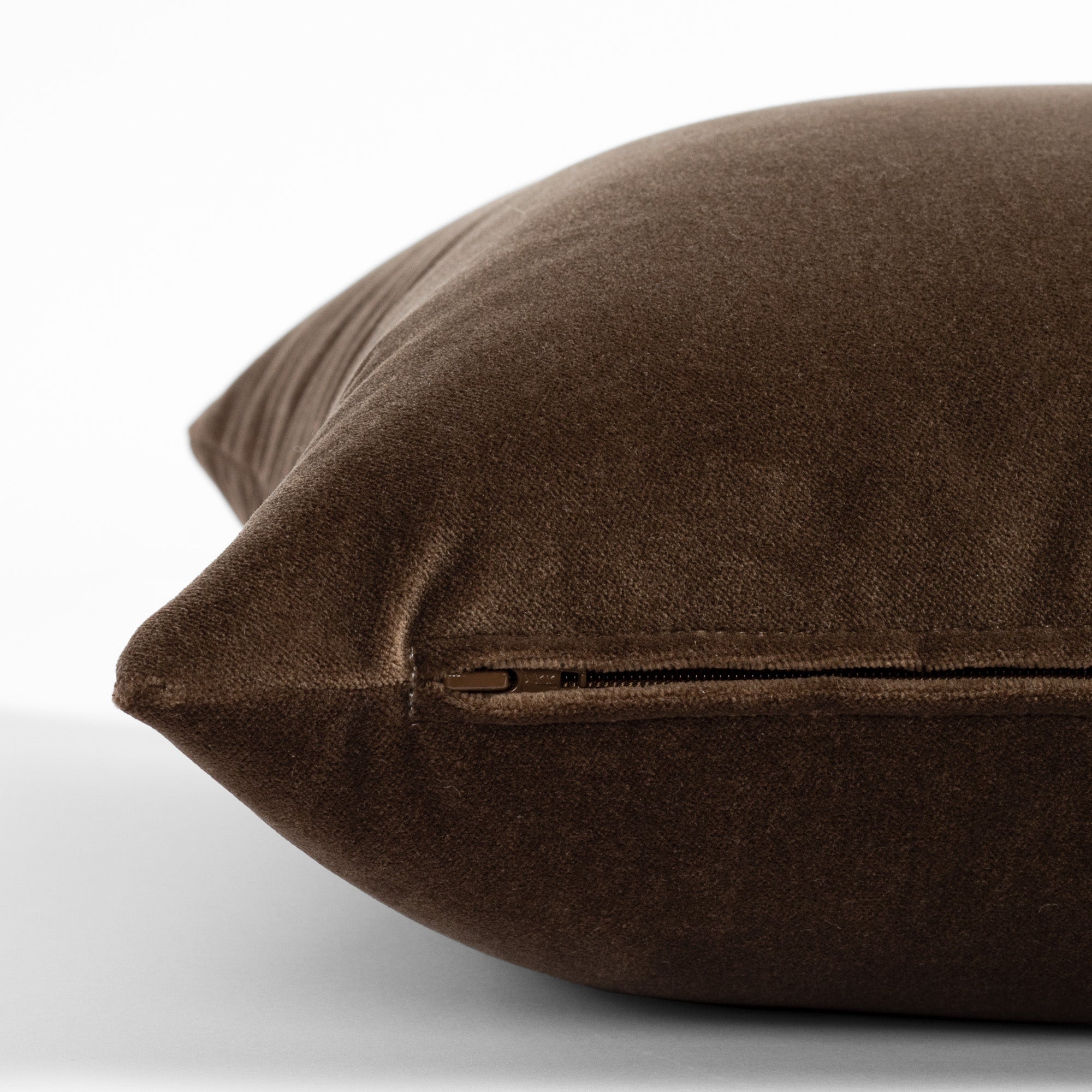 Valentina Velvet 20x20 Throw Pillow Cover - Soft Truffle Brown Decorative Cushion Case for Sofa, Bed, Living Room & Home Decor