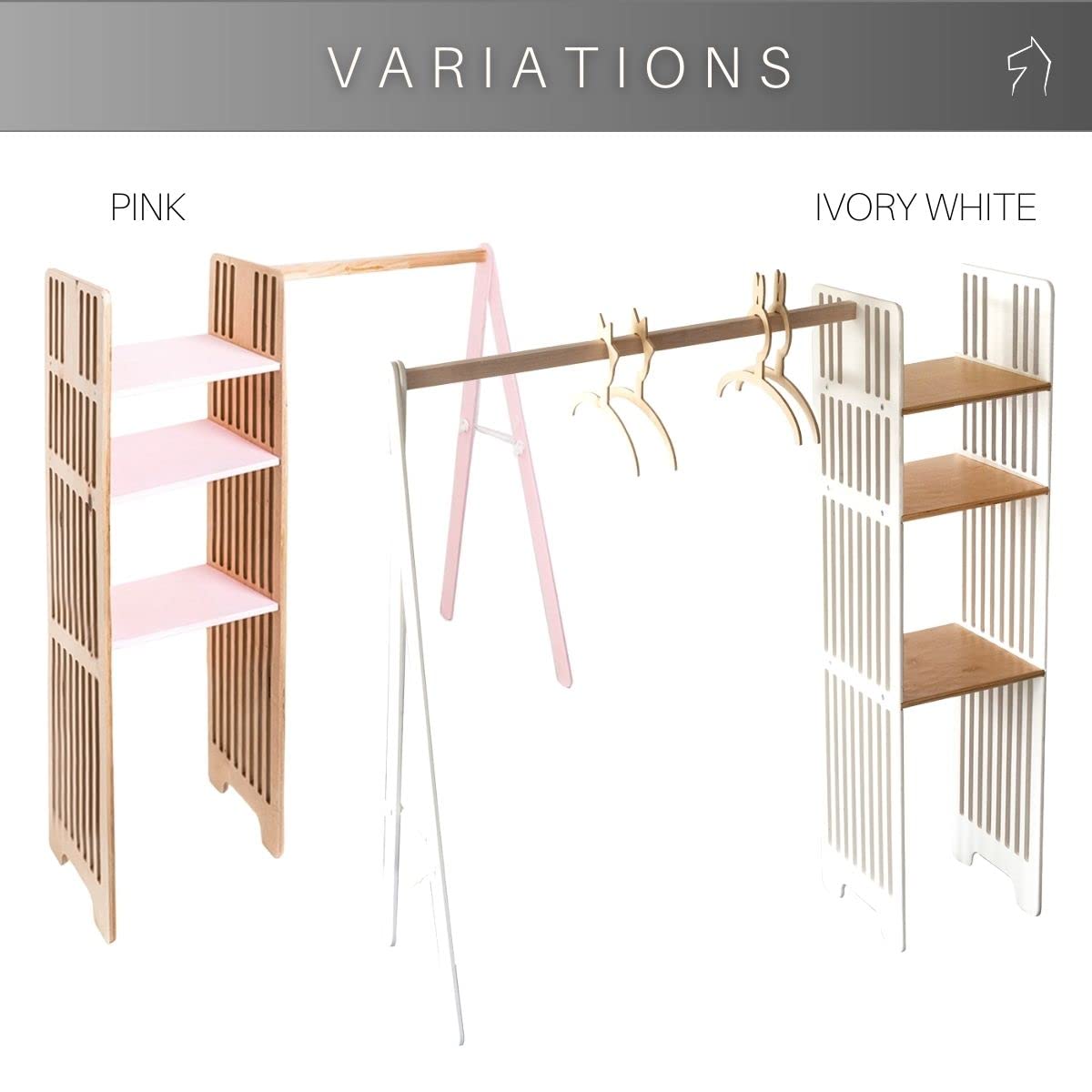 EWART WOODS Kids Wooden Wardrobe - Montessori Clothing Rack & Dress Up Storage for Toddlers - Children's Room Furniture for Closet Organization (Perfect for Bedroom, Playroom & Daycare)