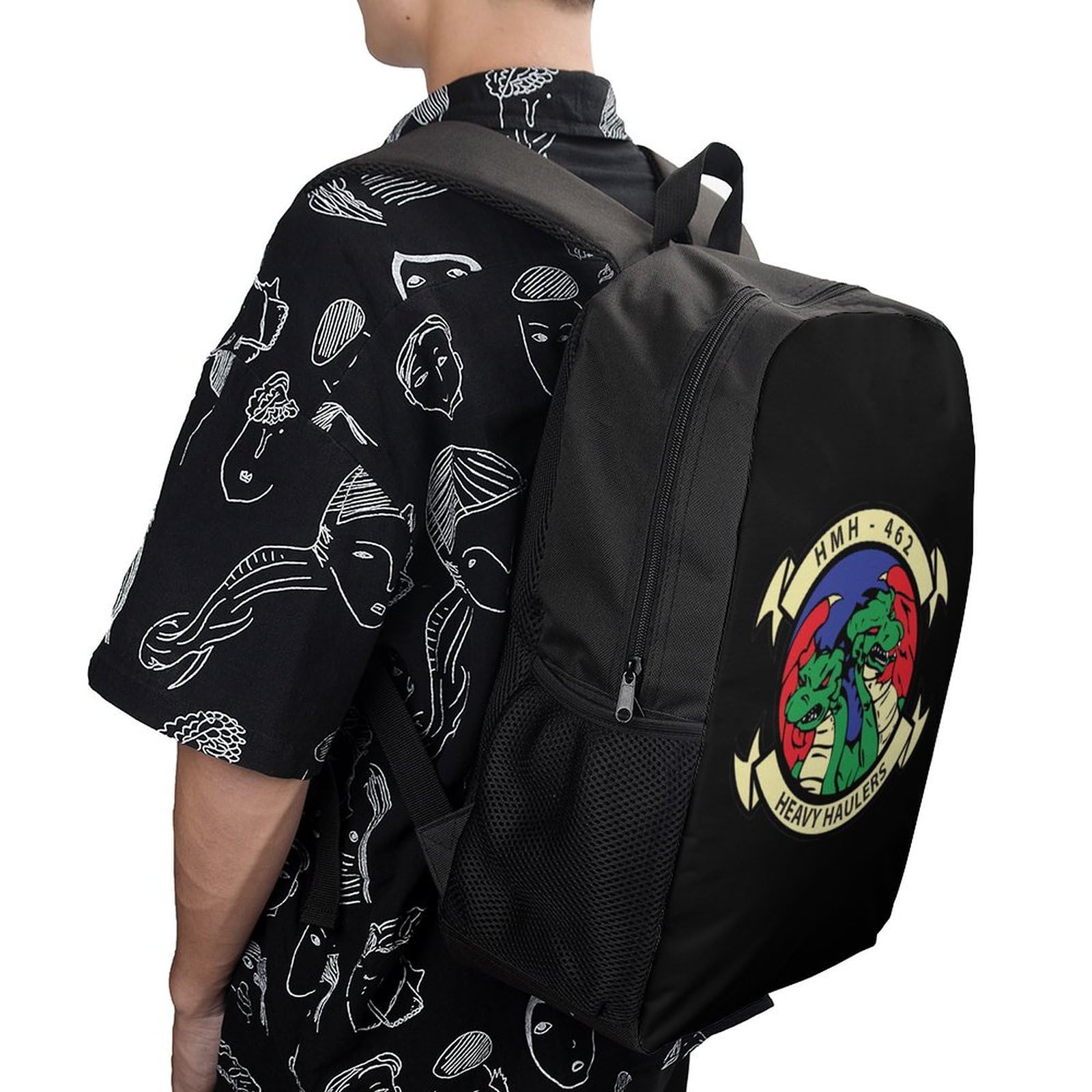IOEDTHBJ HMH-462 17 Inch Laptop Backpack for Men & Women - 3D Printed Stylish School & Work Computer Bag - Perfect for College, Office & Travel