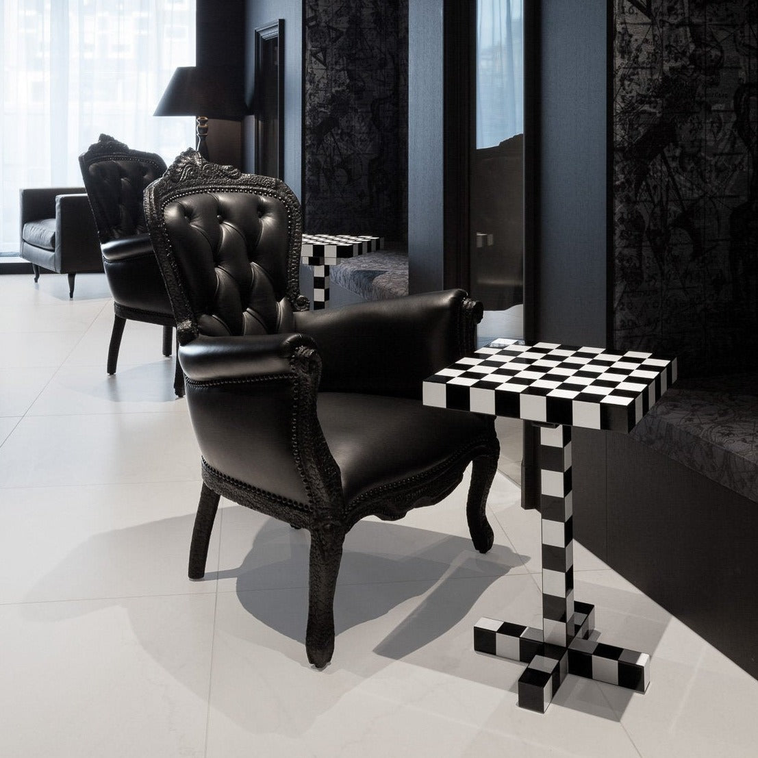 Moooi Modern Front Chess Table - Elegant Wooden Chess Board with Storage for Home & Office Decor - Perfect for Game Nights & Stylish Interior Design