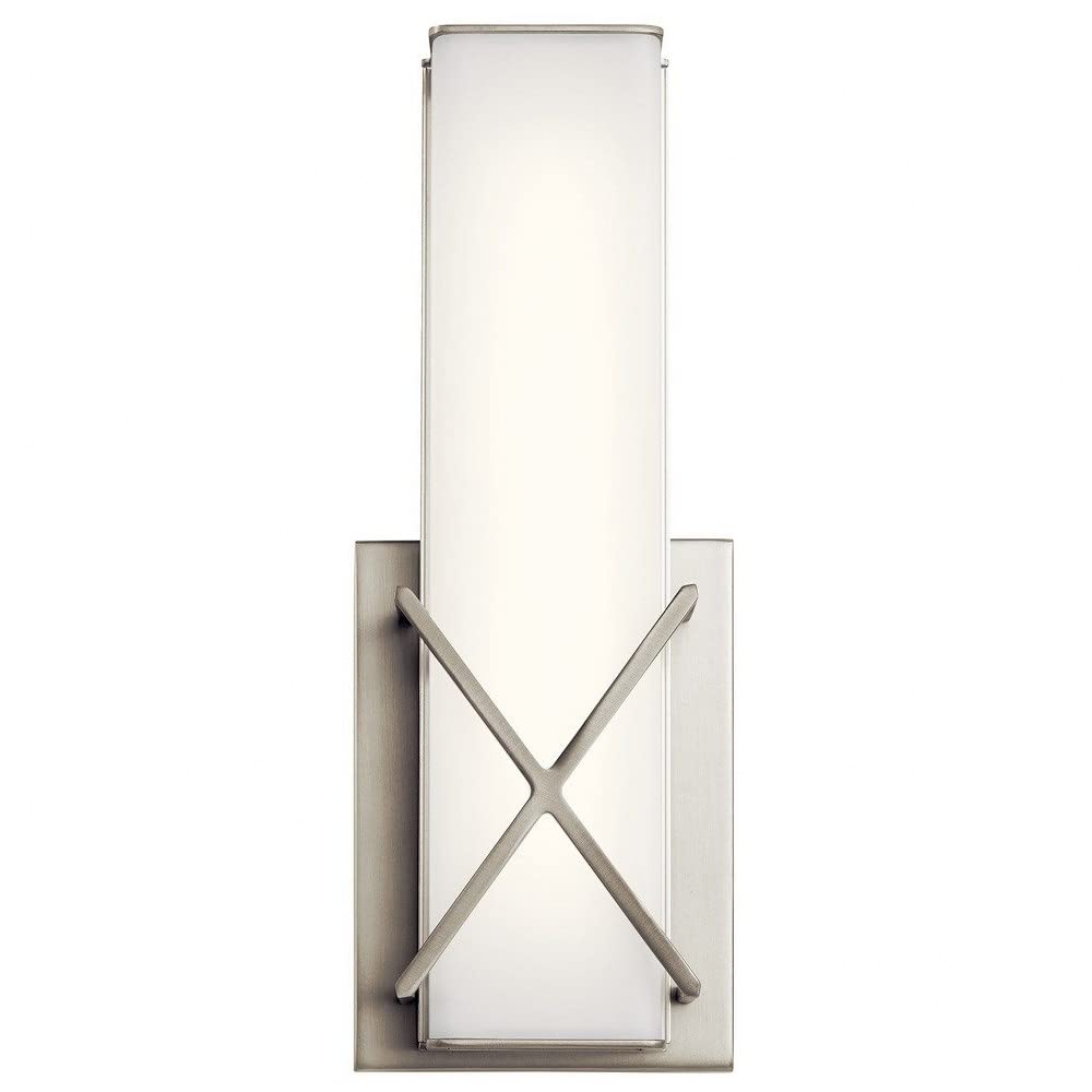 Modern Matte Black Steel Wall Sconce with Satin Etched White Glass - 12
