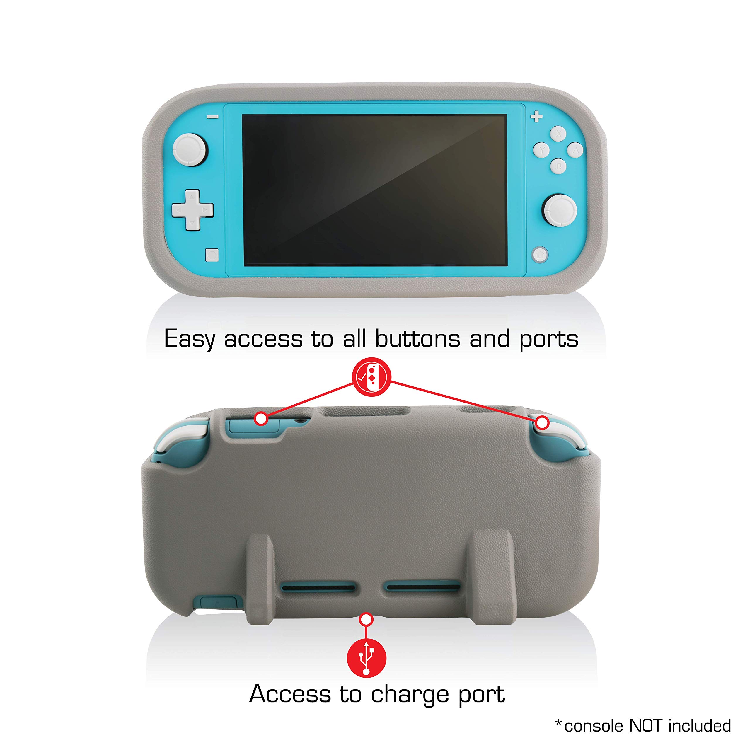 Nyko Bubble Case for Nintendo Switch Lite - Protective Cover with Shock Absorption, Anti-Slip Grip (Grey) | Perfect for Travel, Gaming on the Go & Everyday Protection
