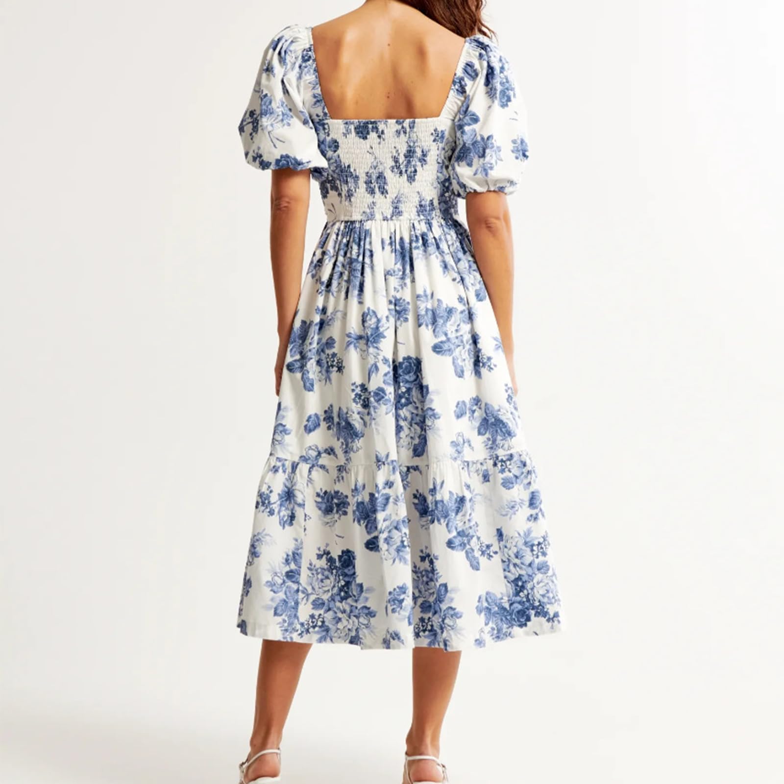 Women's Floral Ruffle Maxi Dress - Summer Casual Flowy Beach Dress with Pockets | Perfect for Vacations, Weddings & Boho Outfits