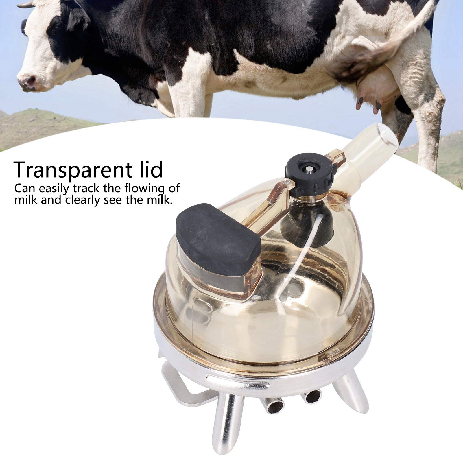 CHEOTIME 400ml Stainless Steel Milking Claw - Durable Cow Milk Collector Tool for Farm Milking Machines | Perfect for Cows & Sheep | Ideal for Dairy Farms, Homesteads & Small-Scale Milk Production