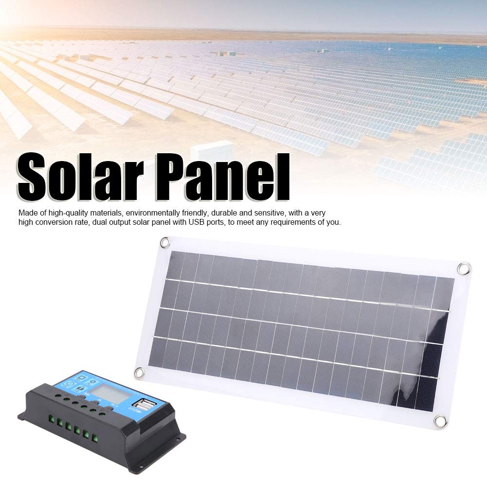 20W 18V Solar Charge Controller with Digital Display & USB Ports - High Efficiency MPPT Regulator with Reverse Current Protection for Solar Panels, RV, Boat, and Outdoor Power Systems - Perfect for Camping, Off-Grid Living, and Emergency Backup Power