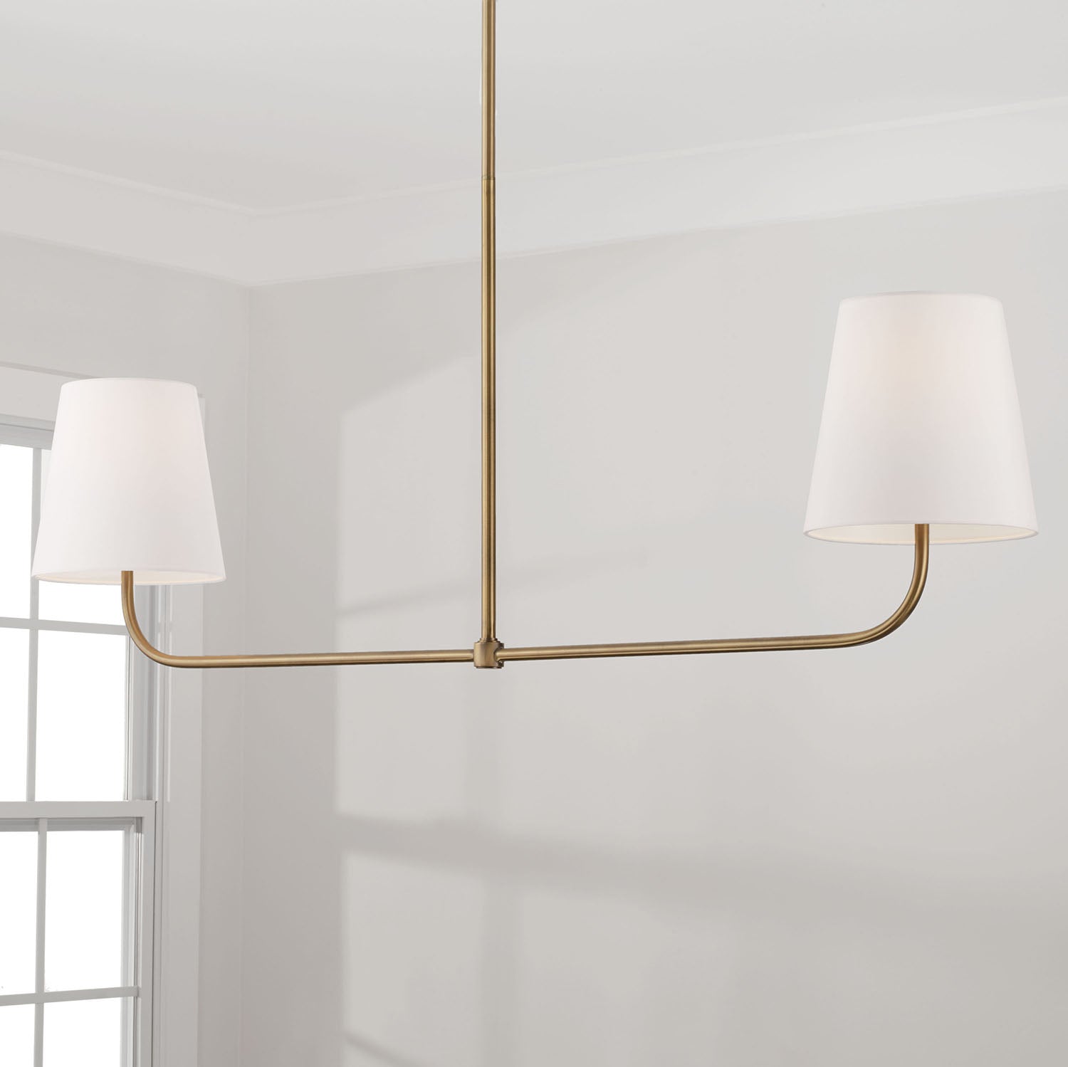 Modern Birdie Linear Chandelier - Sleek 6-Light LED Pendant Lighting Fixture for Dining Room, Kitchen Island & Bedroom - Dimmable Gold Finish Contemporary Ceiling Light