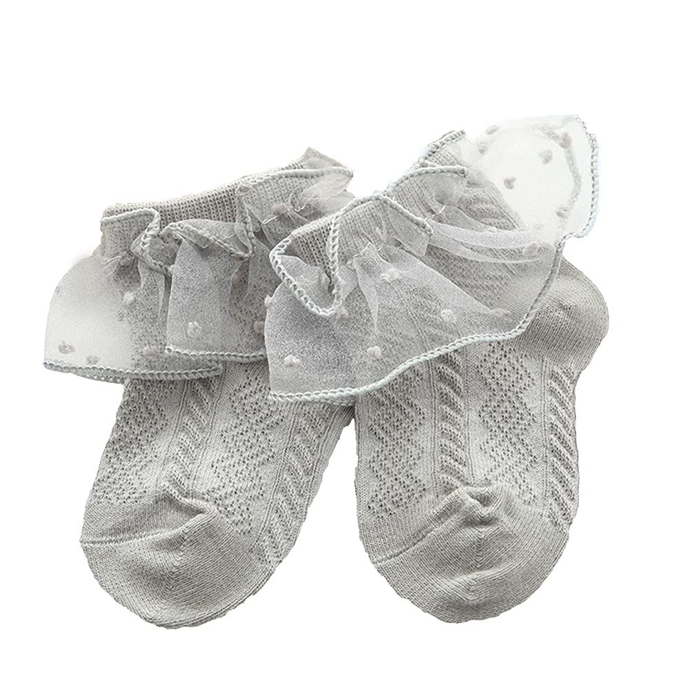 4/5/6 Pack Baby Girls Ruffle Socks - Lace Flower Ankle Socks for Toddlers & Infants - Soft Frilly Socks for Everyday Wear, Special Occasions & Photo Shoots