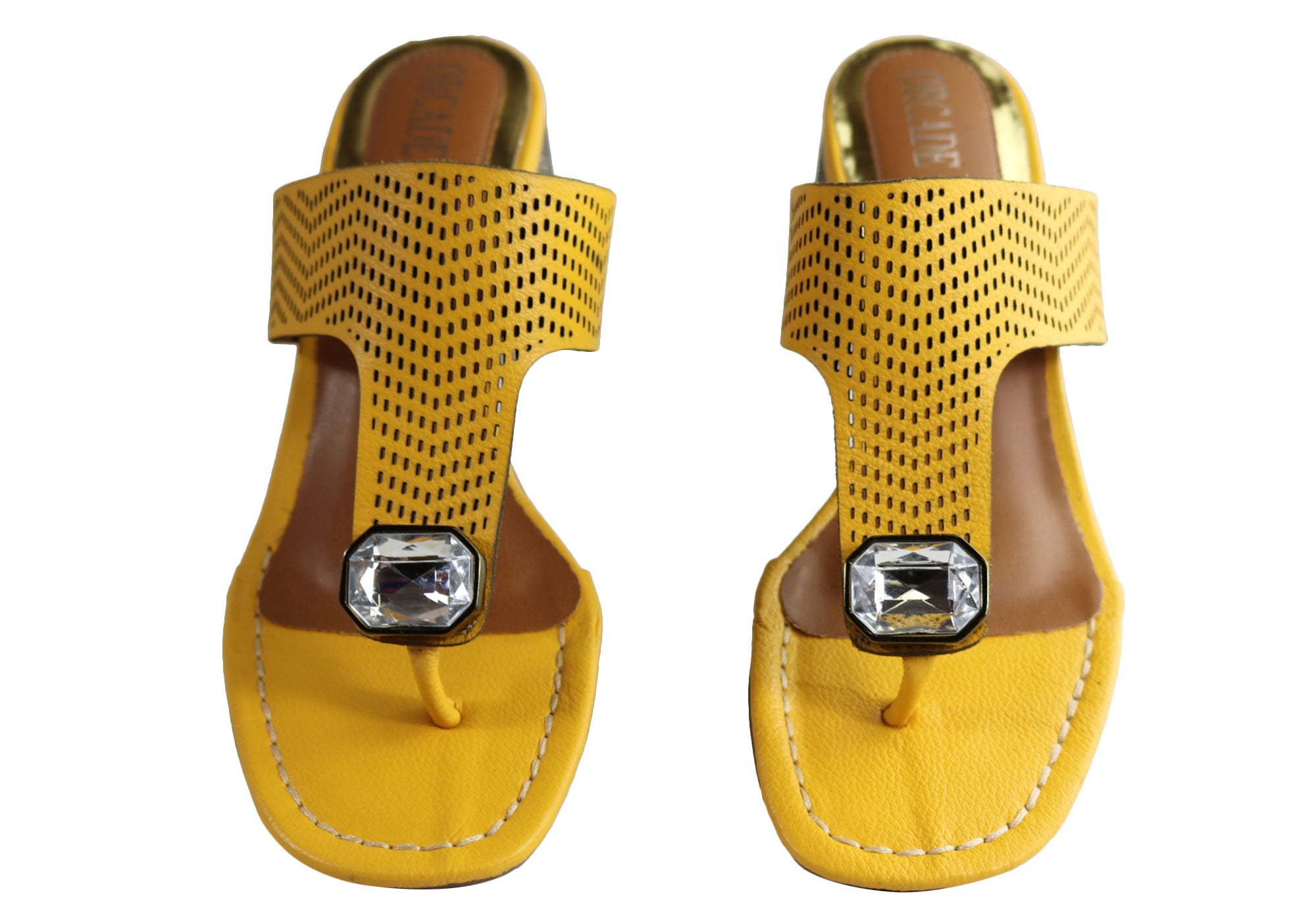 Orcade Deidre Women's Brazilian Comfort Leather Mid Heel Sandals - Stylish Thong Sandals for Summer, Beach, and Casual Outings