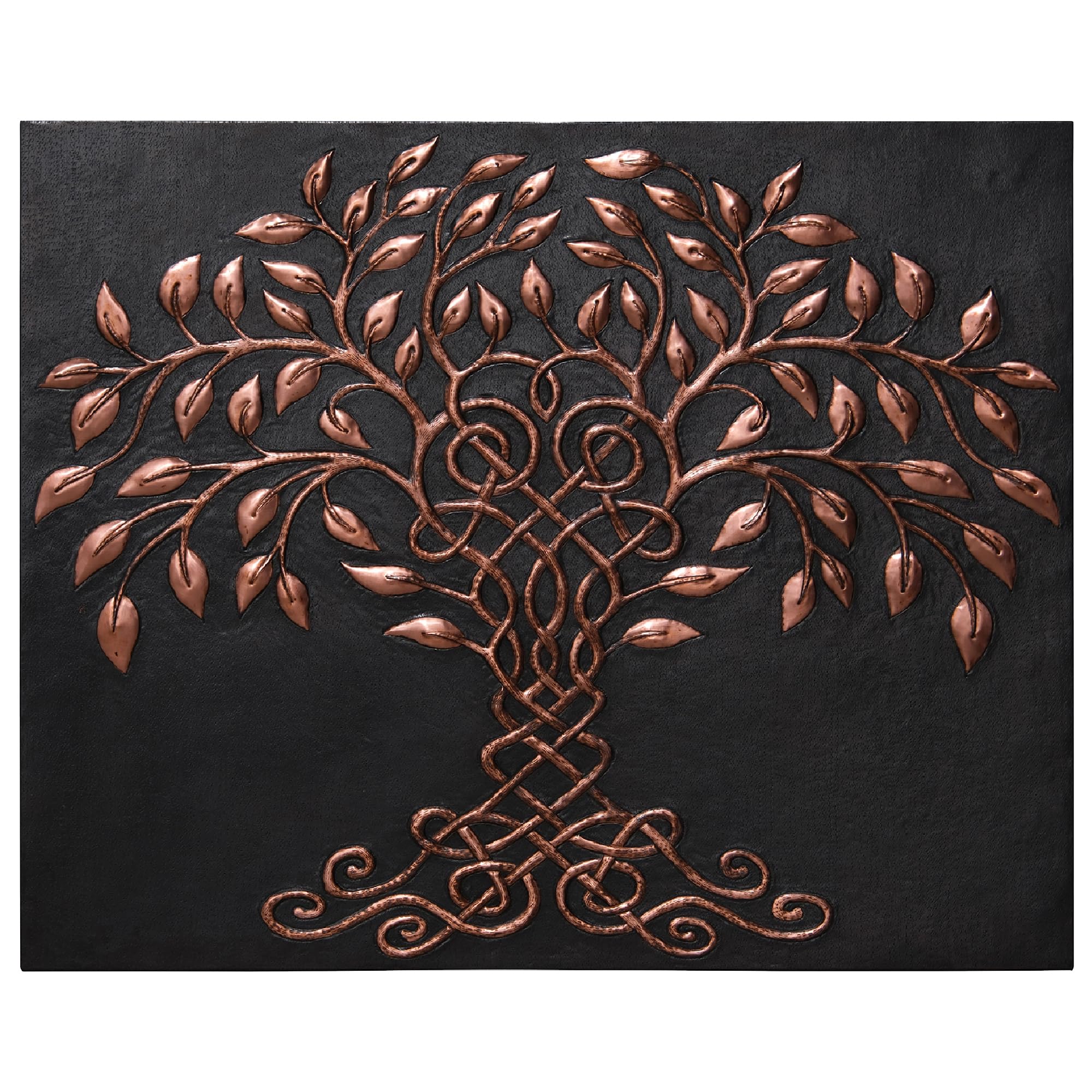 Celtic Tree of Life Kitchen Backsplash - Handmade Customizable Copper Backsplash Panel & Tile for Indoor Outdoor Wall Decor (Black) | Perfect for Farmhouse, Rustic & Modern Kitchen Designs
