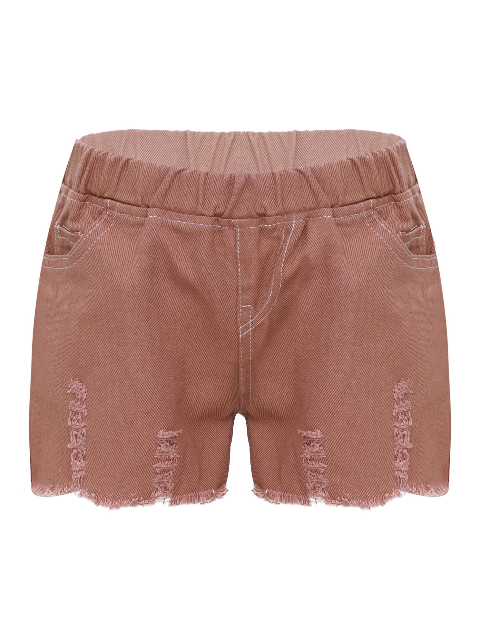 Stylish Distressed Denim Shorts for Girls - High Waisted Ripped Raw Hem Summer Shorts | Perfect for Casual Wear, Beach Outings & Playdates
