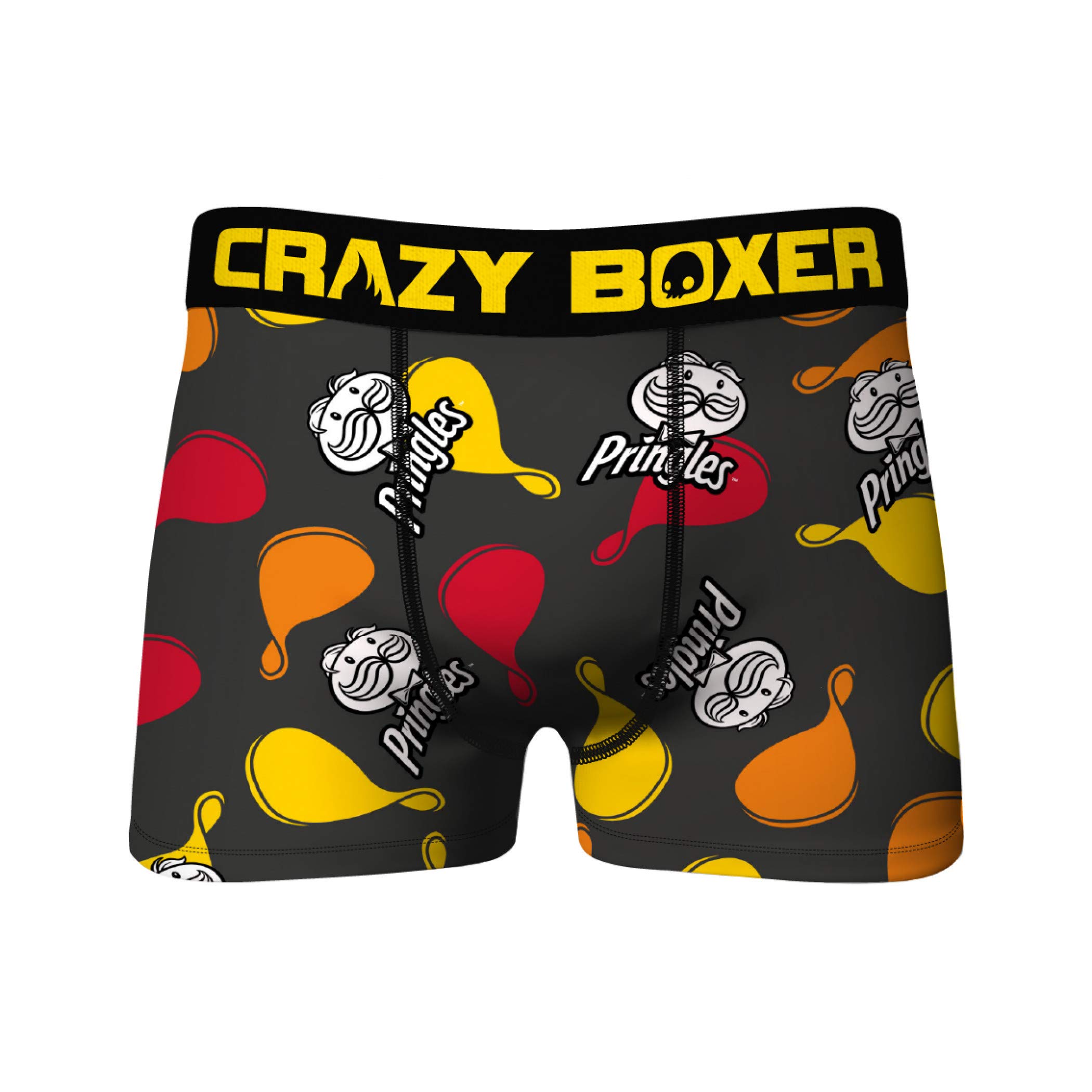 Funny Pringles Print Boxer Briefs for Men - Comfortable Cotton Underwear with Crazy Chip Design - Perfect for Gifts, Parties, and Casual Wear