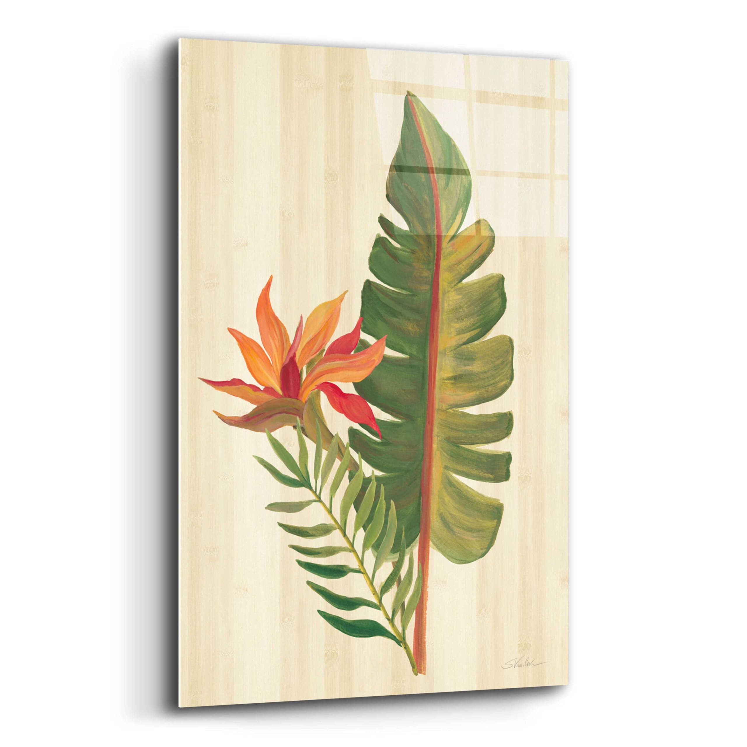 Silvia Vassileva Tropical Garden VI Acrylic Glass Wall Art - 16x24 Inches Modern Home Decor, Perfect for Living Room, Bedroom & Office