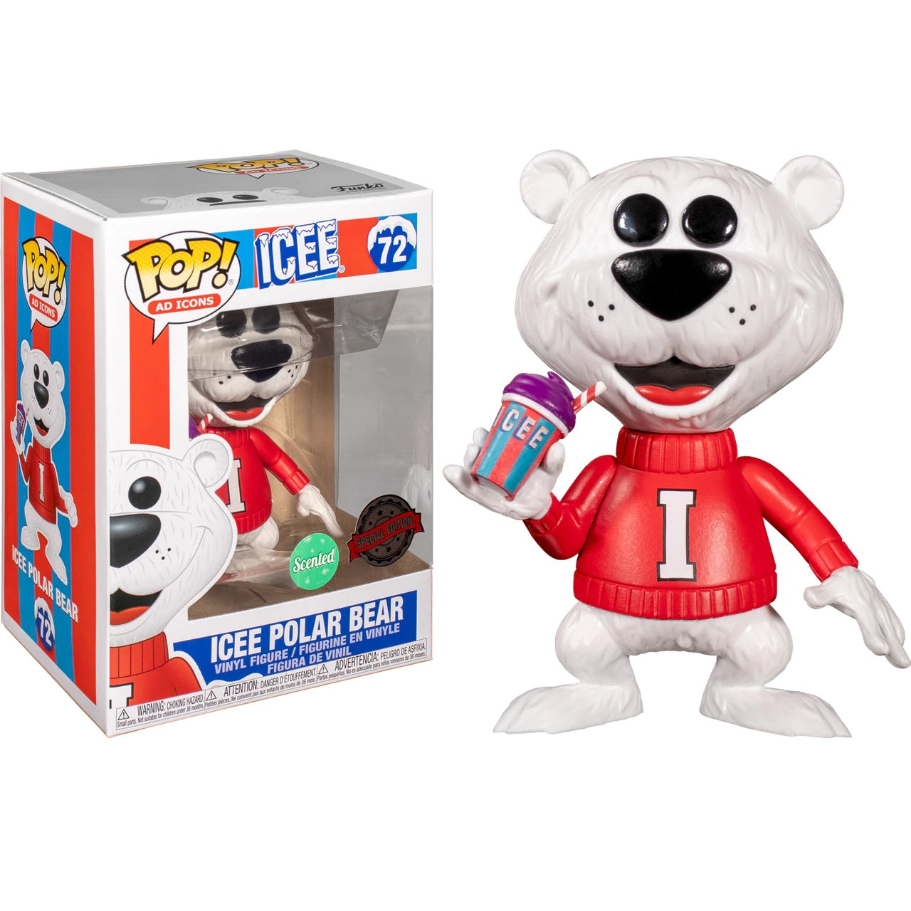 Funko Pop! Vinyl Figure - Icee Polar Bear with Purple Grape Scented Drink (Ad Icons Collection) - Perfect for Collectors, Office Decor, and Pop Culture Enthusiasts