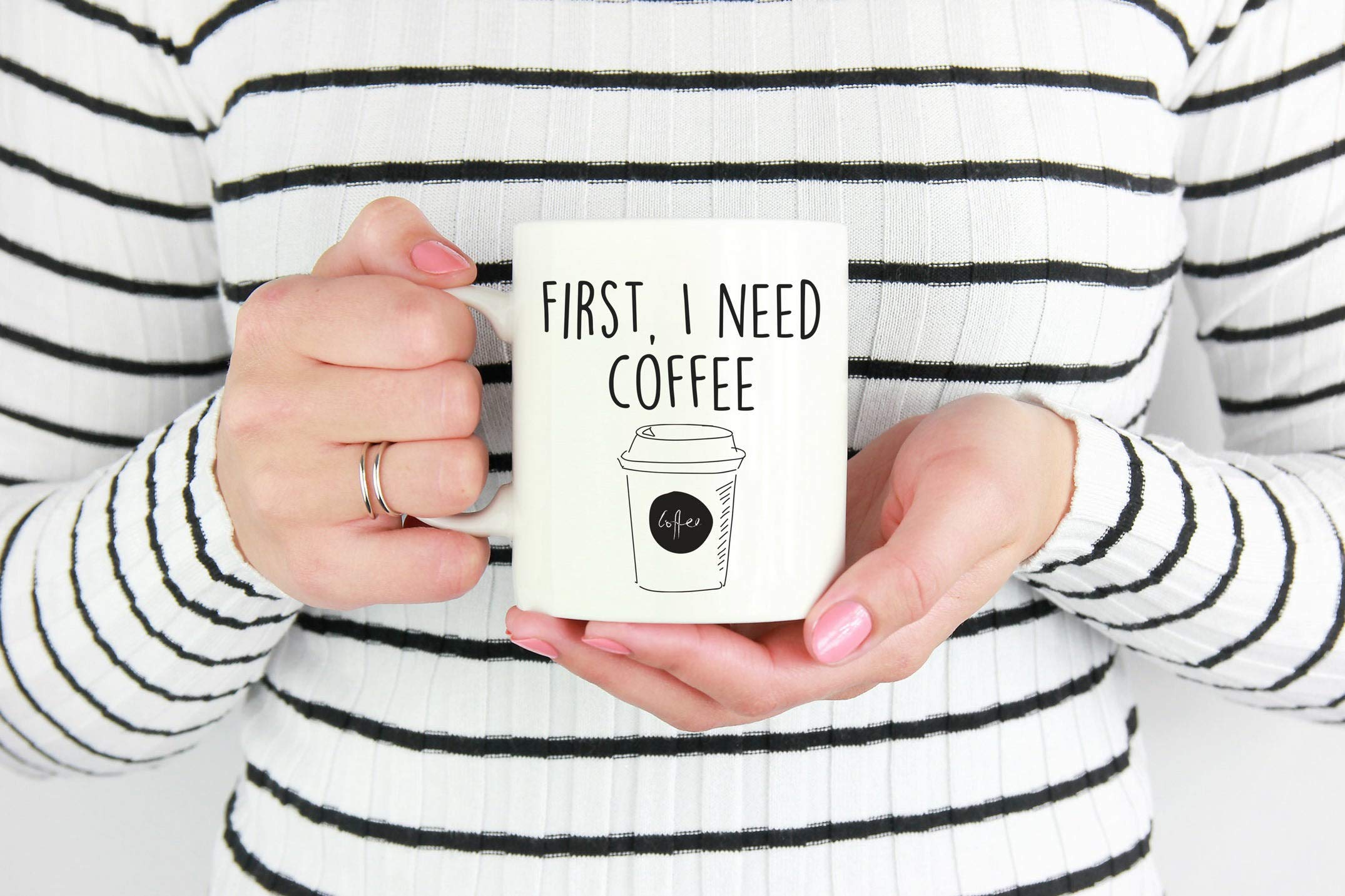 Funny Coffee Mug Gift for Best Friends - 'But First Coffee' Novelty Ceramic Cup with Saying - Perfect Friendship Gifts, Secretary Present & Coffee Lover Accessory - Great for Office Use, Morning Brews & Bestie Gift Ideas