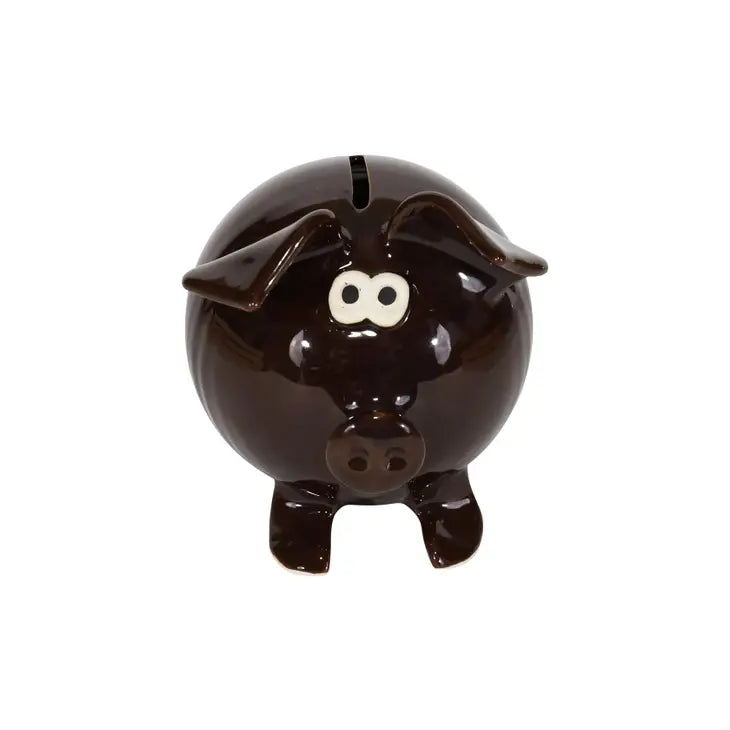 Clay in Motion Ceramic Piggy Bank (Brown) - Handmade Money Saving Jar for Kids & Adults - Perfect for Home Decor, Gift Giving & Financial Education