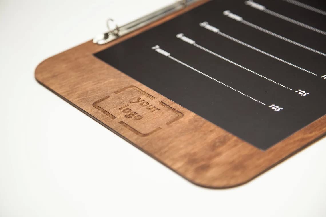 Personalized Menu Holder & Guest Book - A5 Letter Paper Size with Free Engraving - Perfect for Restaurants, Cafés & Wedding Receptions