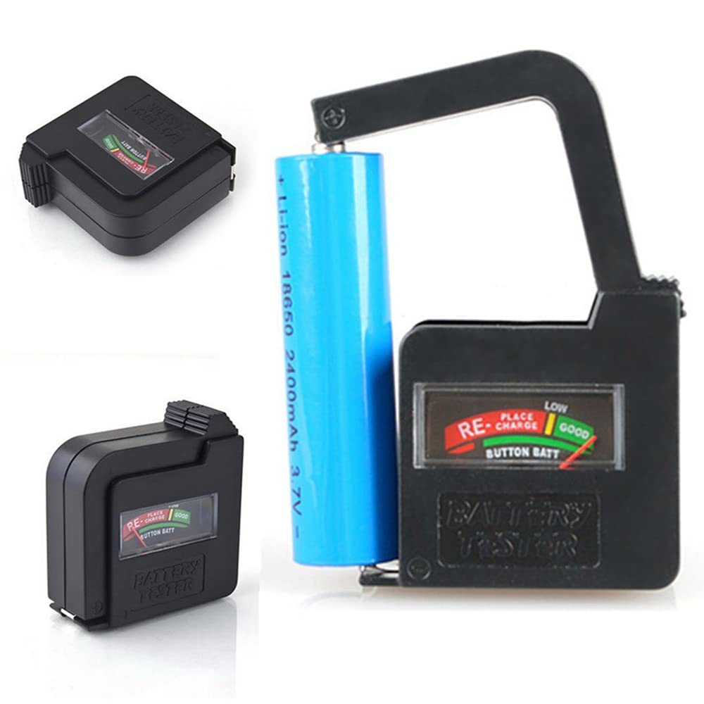 Portable Battery Tester - AA AAA C D 9V 1.5V Button Cell Battery Checker for Regular & Rechargeable Batteries | Home, Office, Camping & Emergency Use