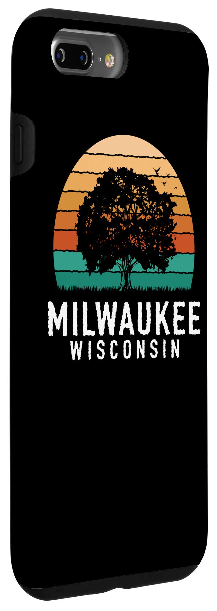 iPhone 7 Plus/8 Plus Vintage Milwaukee Sunset Case - Wisconsin Souvenir Phone Cover for Travelers & Locals - Perfect for Sightseeing & Gifting
