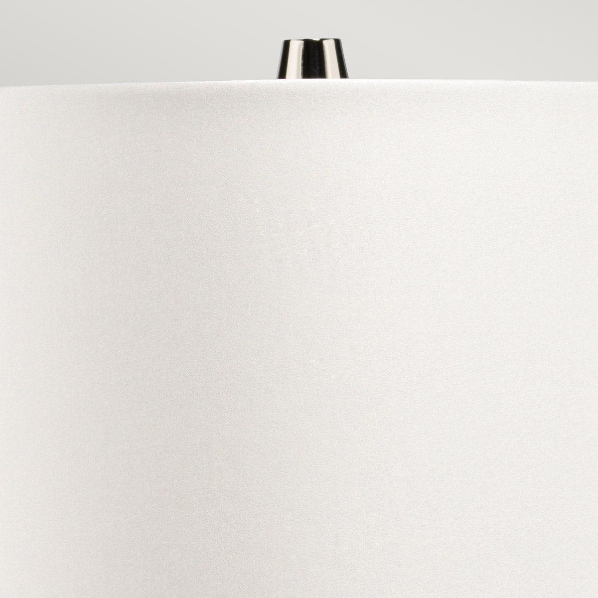 Lena 2-Light Small Smoke Glass Table Lamp with Off White Shade - Perfect for Bedroom Nightstand, Living Room End Table, or Office Desk Lighting