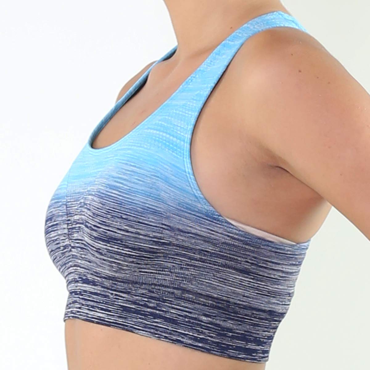 Women's Absolute Ombre Flexible Workout Sports Bra - High Support Yoga & Running Top for Active Lifestyles