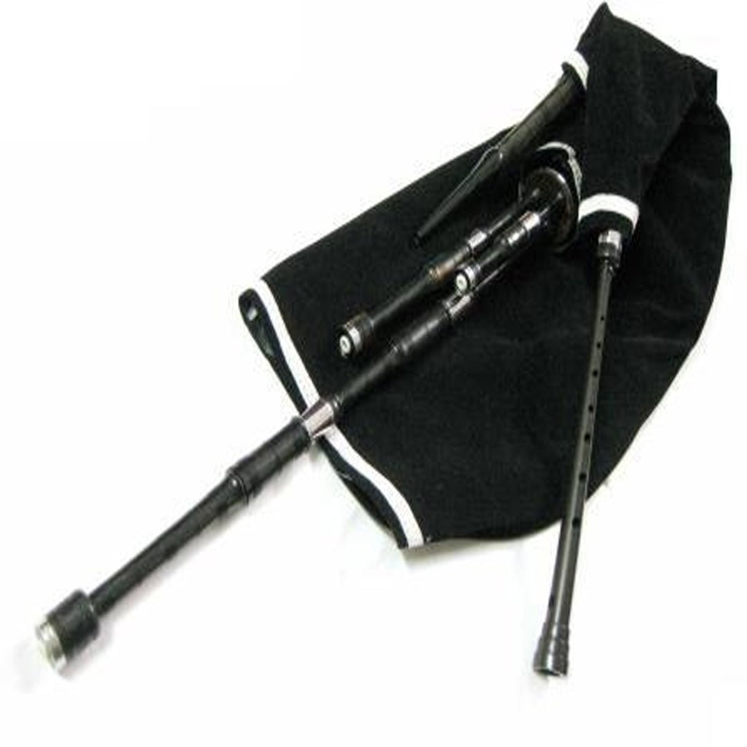 Premium African Blackwood Lowland Border Pipes Set - Traditional Scottish Bagpipes Without Bellows for Folk Music, Celtic Performances & Cultural Events