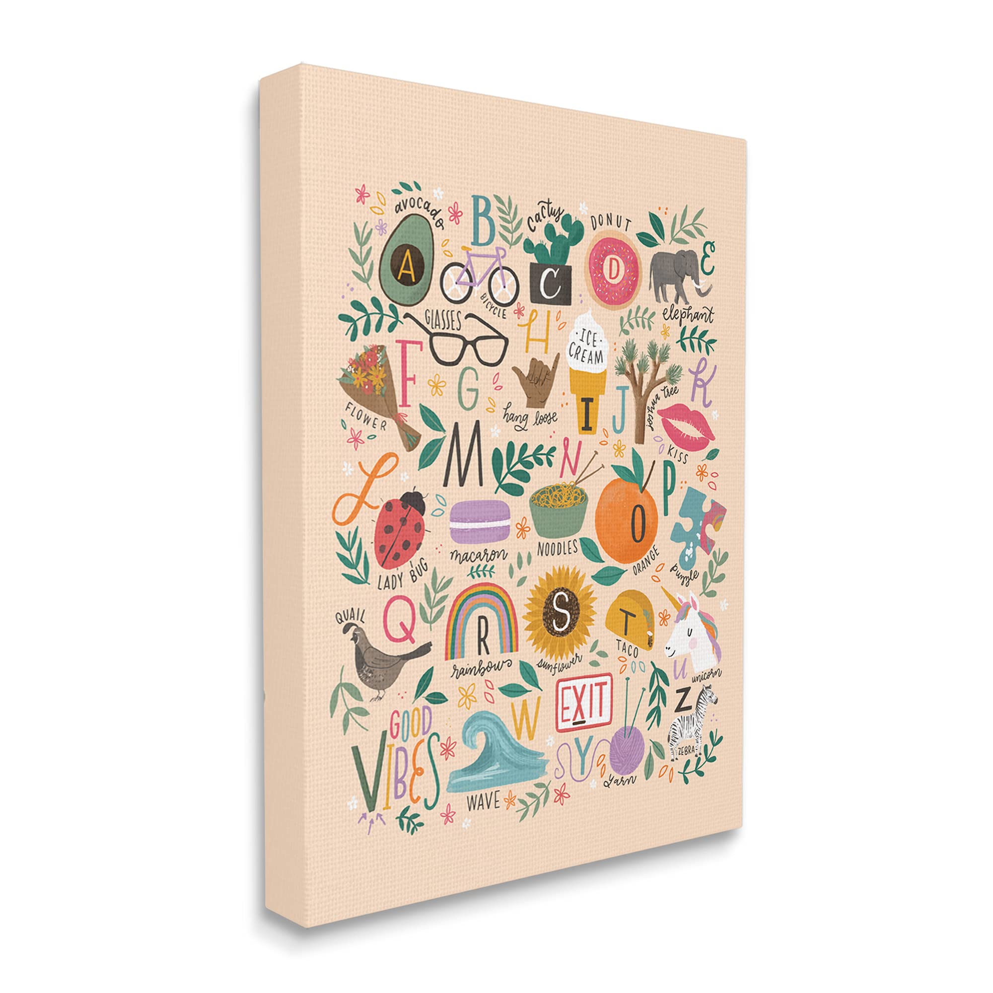 Stupell Industries Whimsical Kids Alphabet Wall Art - Playful ABC Illustrations with Everyday Items by Loni Harris - 36