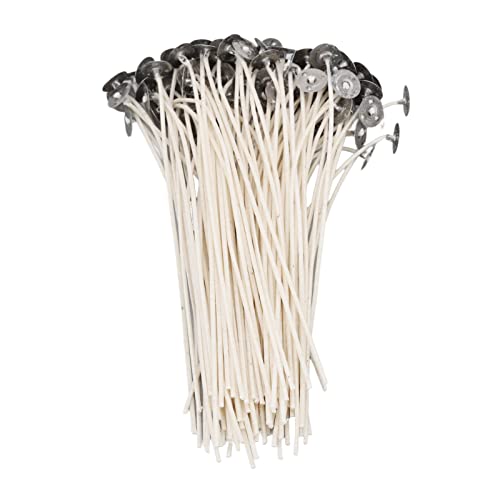 100Pcs 15cm 5.91in Natural Cotton Candle Wicks - Pre-Waxed, Smokeless, Odorless Candle Making Supplies for DIY Scented Candles, Wax Melts & Home Fragrance Projects | Perfect for Aromatherapy, Gifts & Relaxation