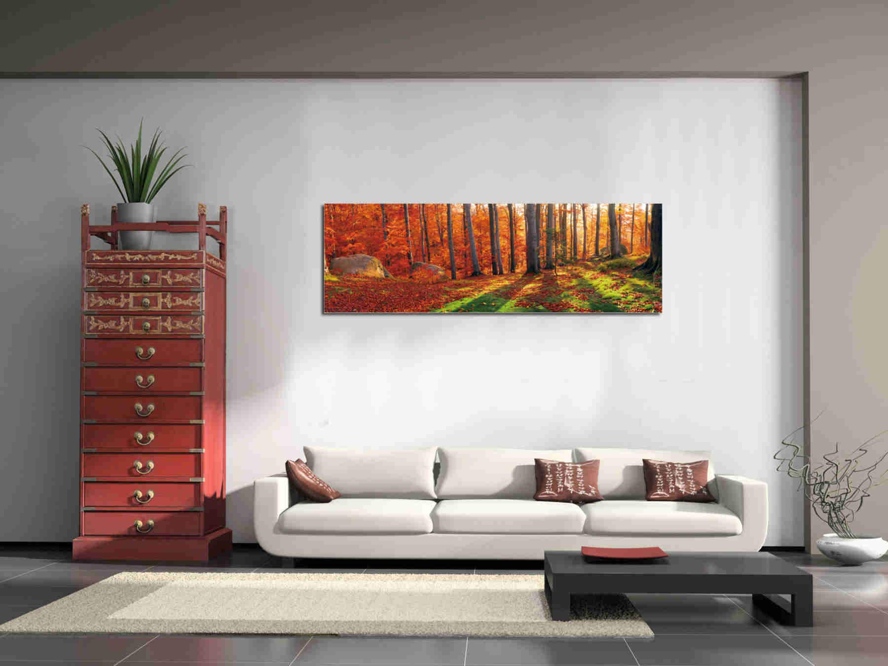 Into The Woods High Gloss Acrylic Wall Art - 60x20 Inches Modern Nature Decor - Perfect for Living Room, Bedroom & Office Décor