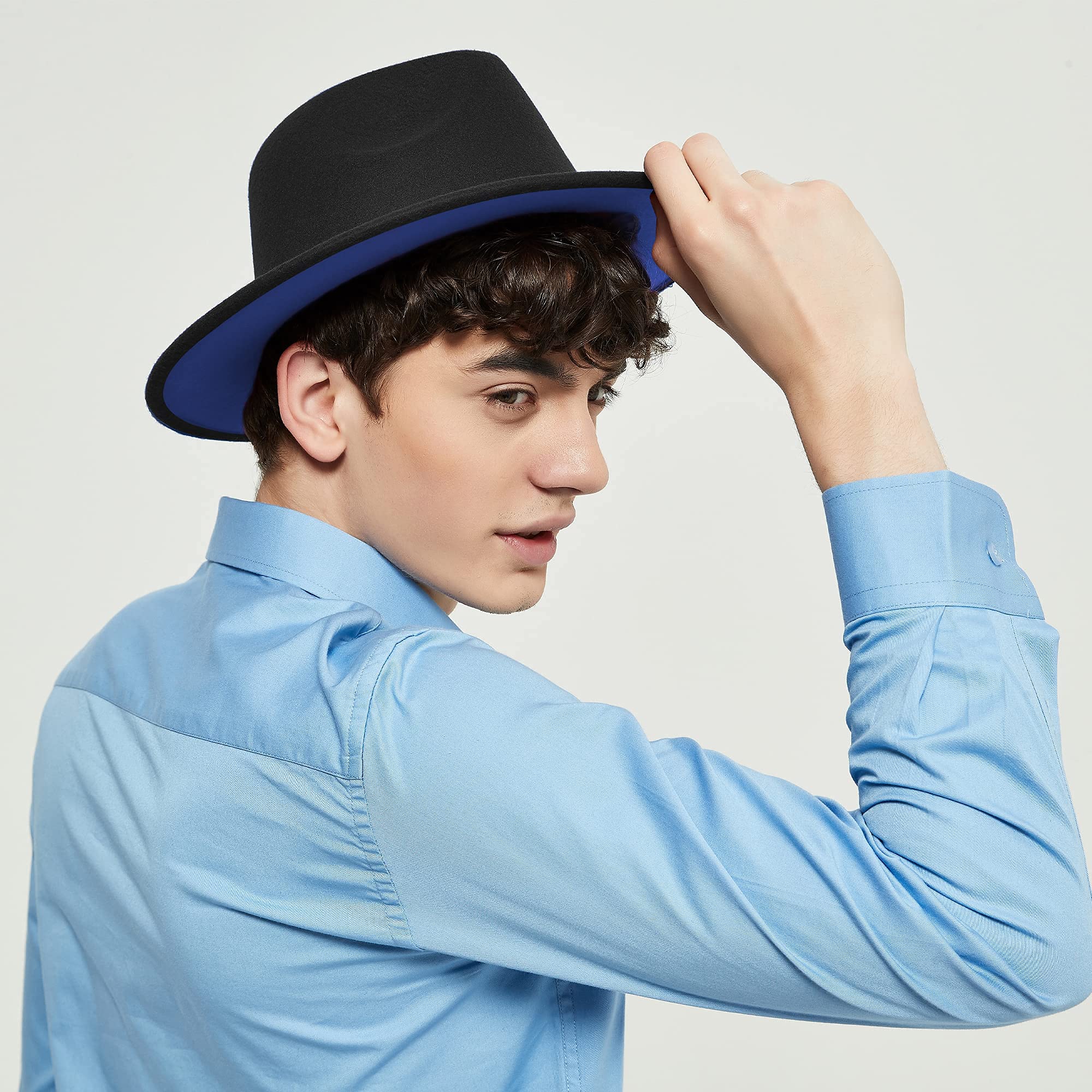 Stylish Fedora Hats for Men & Women - Wide Brim Felt Panama Dress Hat with Belt Buckle - Perfect for Outdoor Events, Weddings & Fashion Accessories