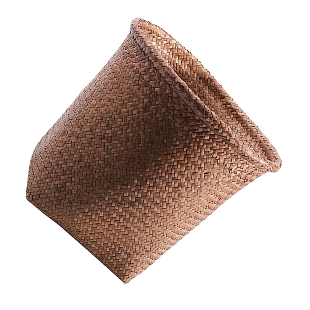 Eco-Friendly Straw Woven Waste Basket - 12