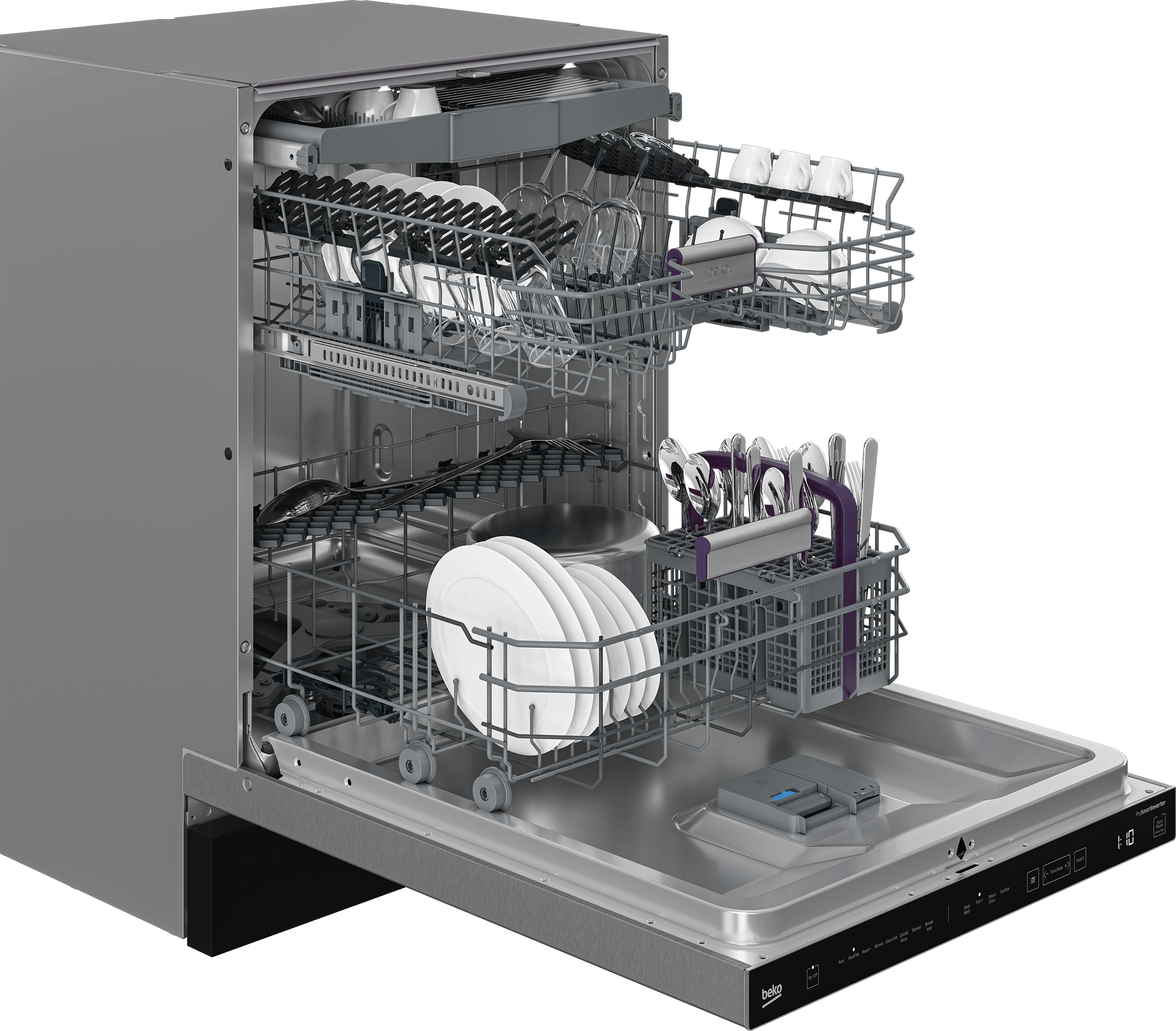 Beko DDT38532XIH 16 Place Settings Tall Tub Dishwasher - 45 dB Ultra Quiet, Energy Efficient for Large Families | Perfect for Open Kitchen & Entertaining Guests