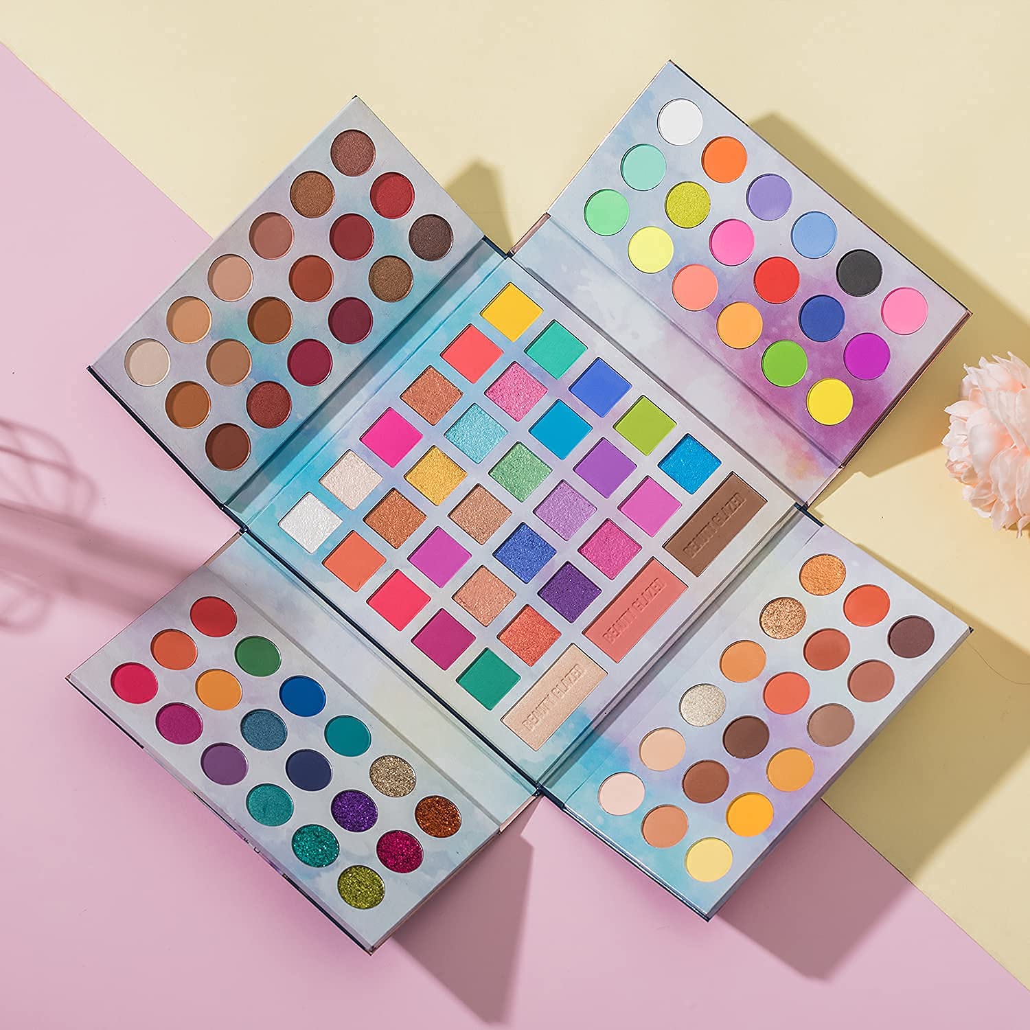 105 Colors Pastel Paradise Eyeshadow Palette - Highly Pigmented Neon Shimmer Matte Glitter Rainbow Makeup Set with 24pc Brushes | Professional Eye Shadow Powder for Party, Halloween & Daily Makeup Looks