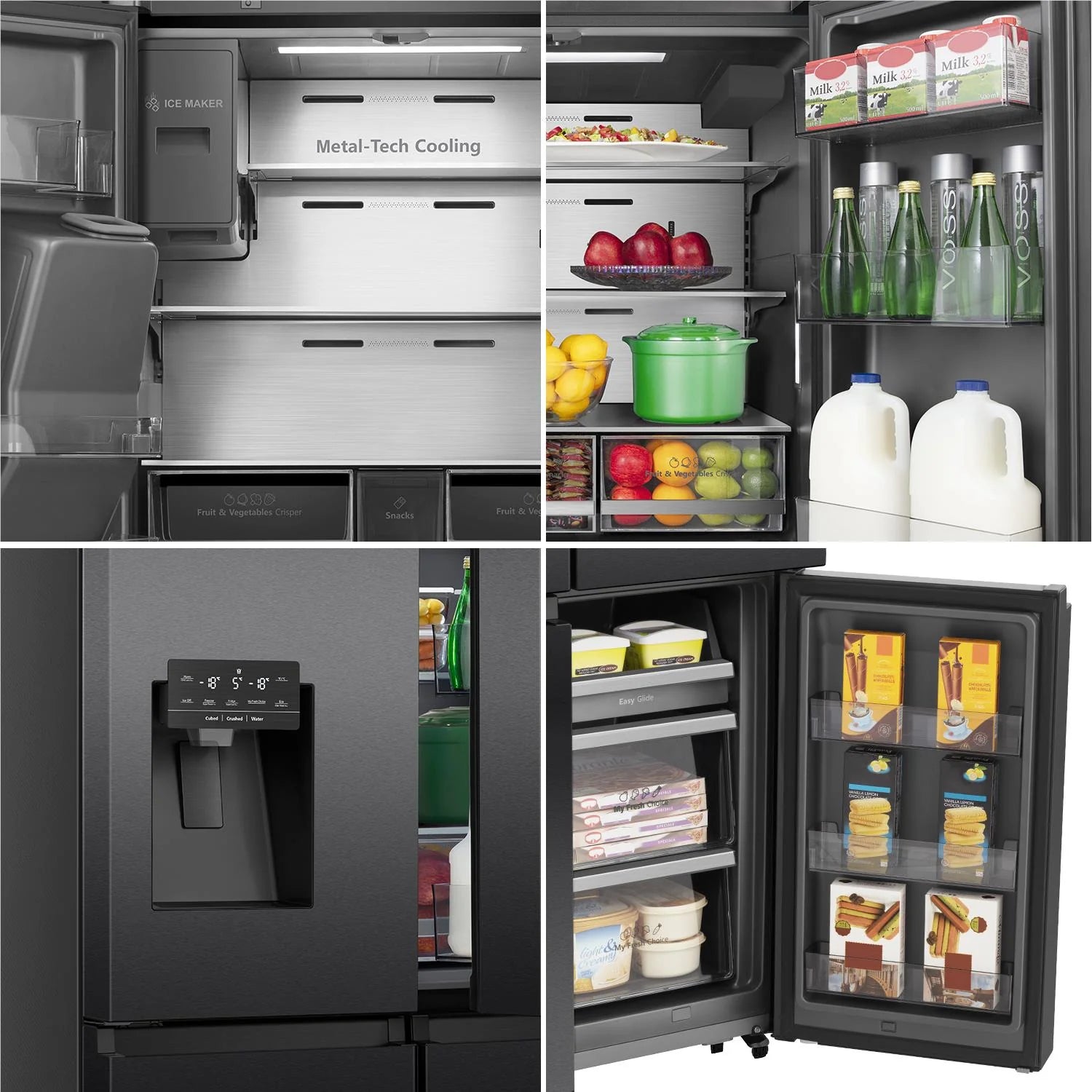 Hisense HRCD586TBWB 585L French Door Refrigerator - Black Steel Finish, 3-Year Warranty - Perfect for Large Families, Entertaining & Modern Kitchens