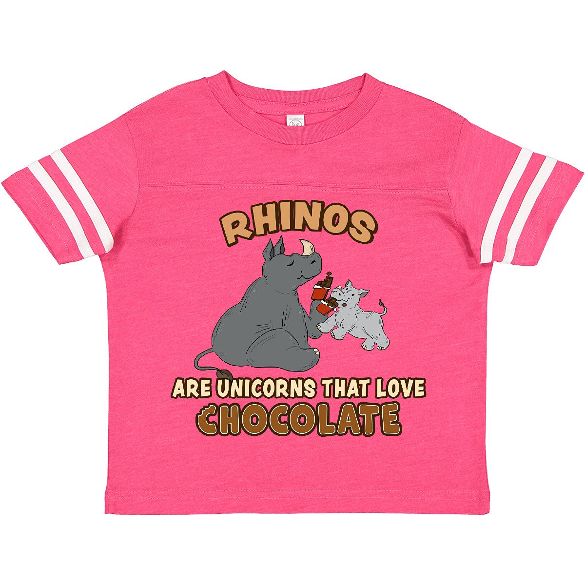 Inktastic Rhinos Are Just Unicorns That Love Chocolate Toddler T-Shirt - Cute Graphic Tee for Boys & Girls - Perfect for Playdates, Birthday Gifts & Everyday Wear