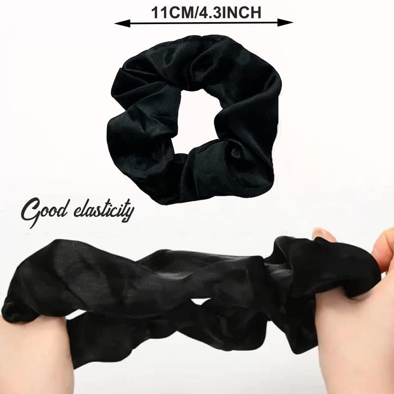 Shidara Satin Hair Scrunchies - 6 Pack Colorful Ponytail Holders for Women & Girls | Soft No-Slip Hair Bands for Workouts, Office, School & Everyday Use