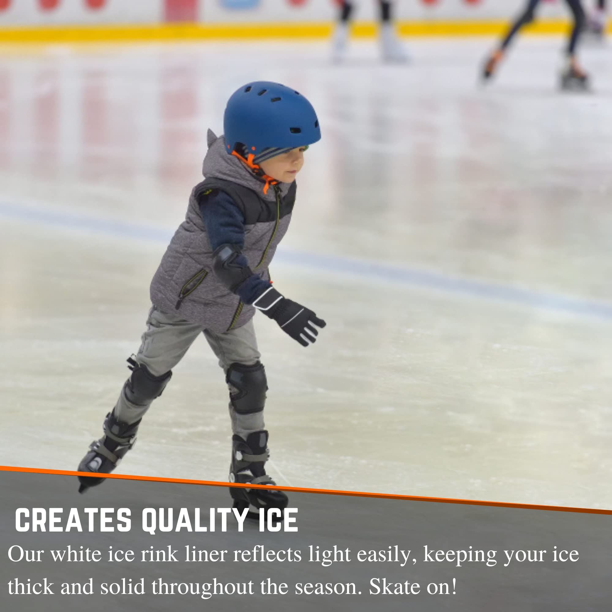Premium 6 Mil White Plastic Ice Rink Liner - Durable Backyard Ice Skating Rink Kit for DIY Winter Fun - Perfect for Family Outdoor Activities, Hockey Practice, and Holiday Entertainment