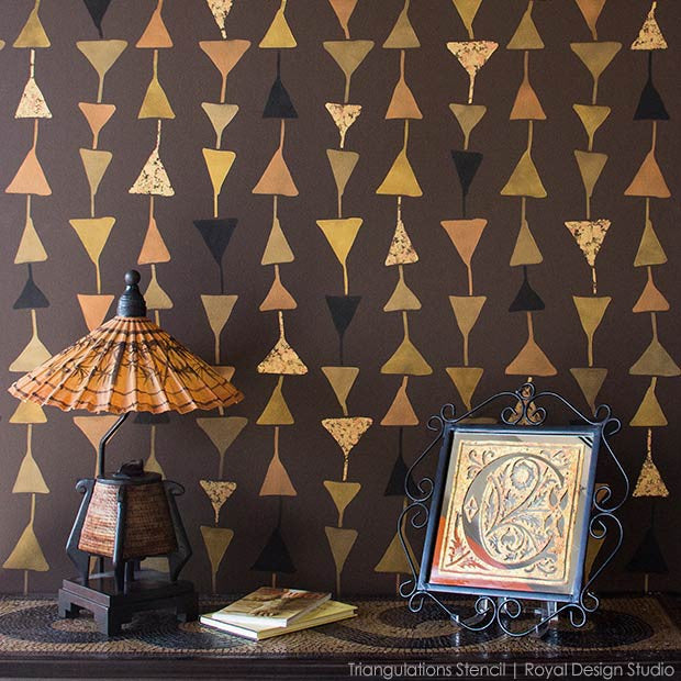 Triangulations Wall Stencil - Geometric Triangle Pattern Painting Template for DIY Home Decor | Perfect for Accent Walls, Bedrooms & Living Rooms
