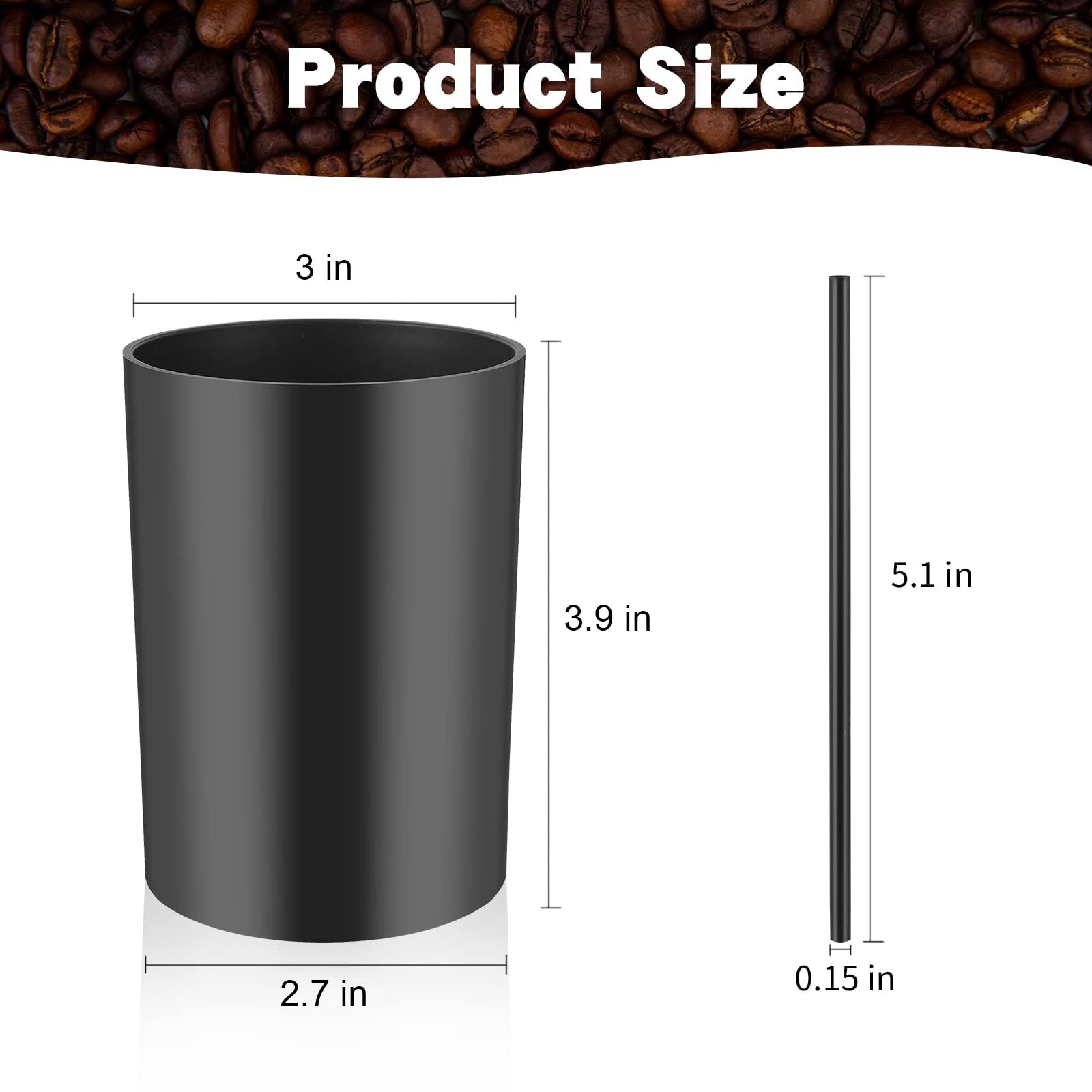 500 Pcs 5 Inch Black Coffee Stir Sticks Holder - Reusable Stirrers for Coffee, Milk & Cocktail Drinks - Perfect for Coffee Bars, Parties & Home Brewing