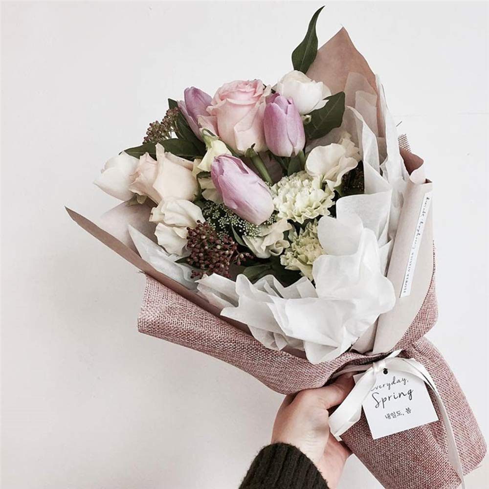 Premium Korean Linen Flower Wrapping Paper Roll - 19.7