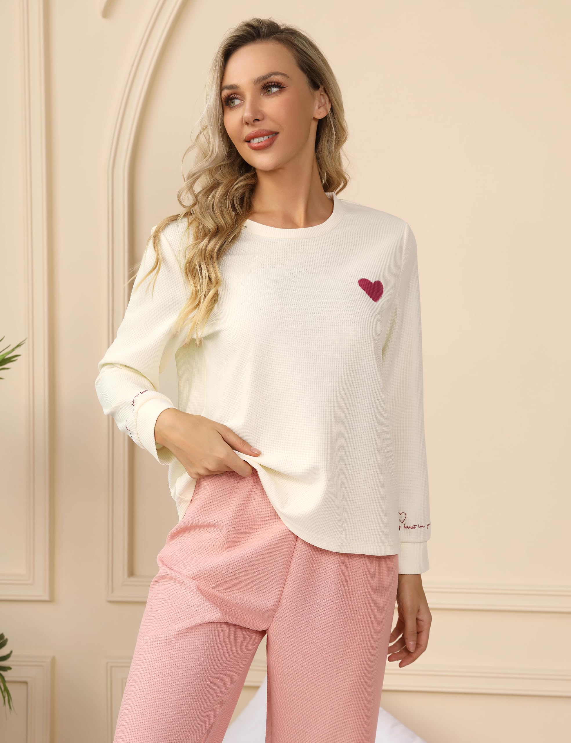 Women's Petite Pajama Sets - Soft Waffle Knit Sleepwear & Lounge Pjs for Women - Perfect for Cozy Nights, Relaxing at Home, and Gift Giving