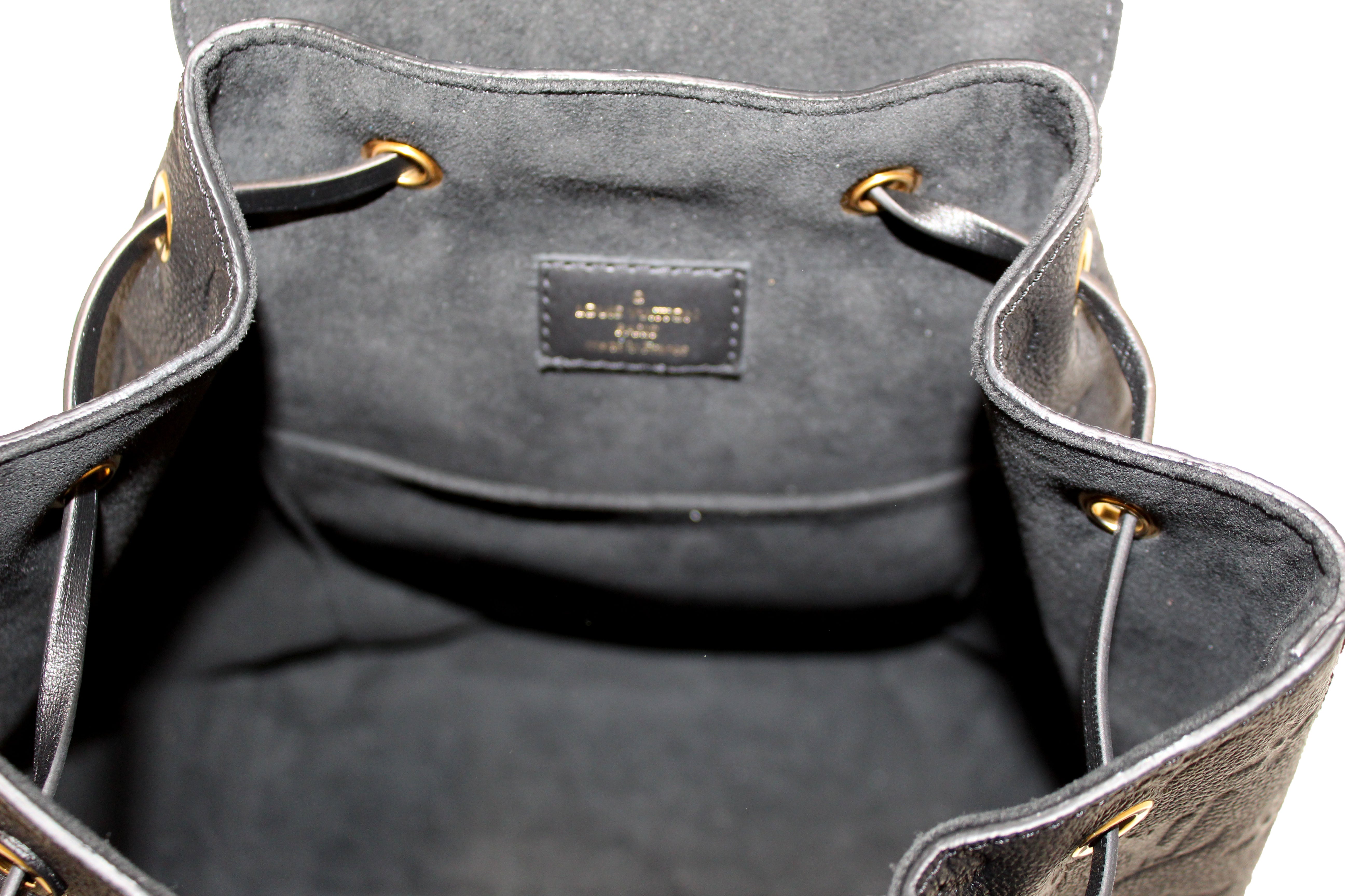 Authentic Louis Vuitton Black Monogram Empreinte Montsouris Backpack - Luxury Designer Backpack for Women, Travel & Everyday Use