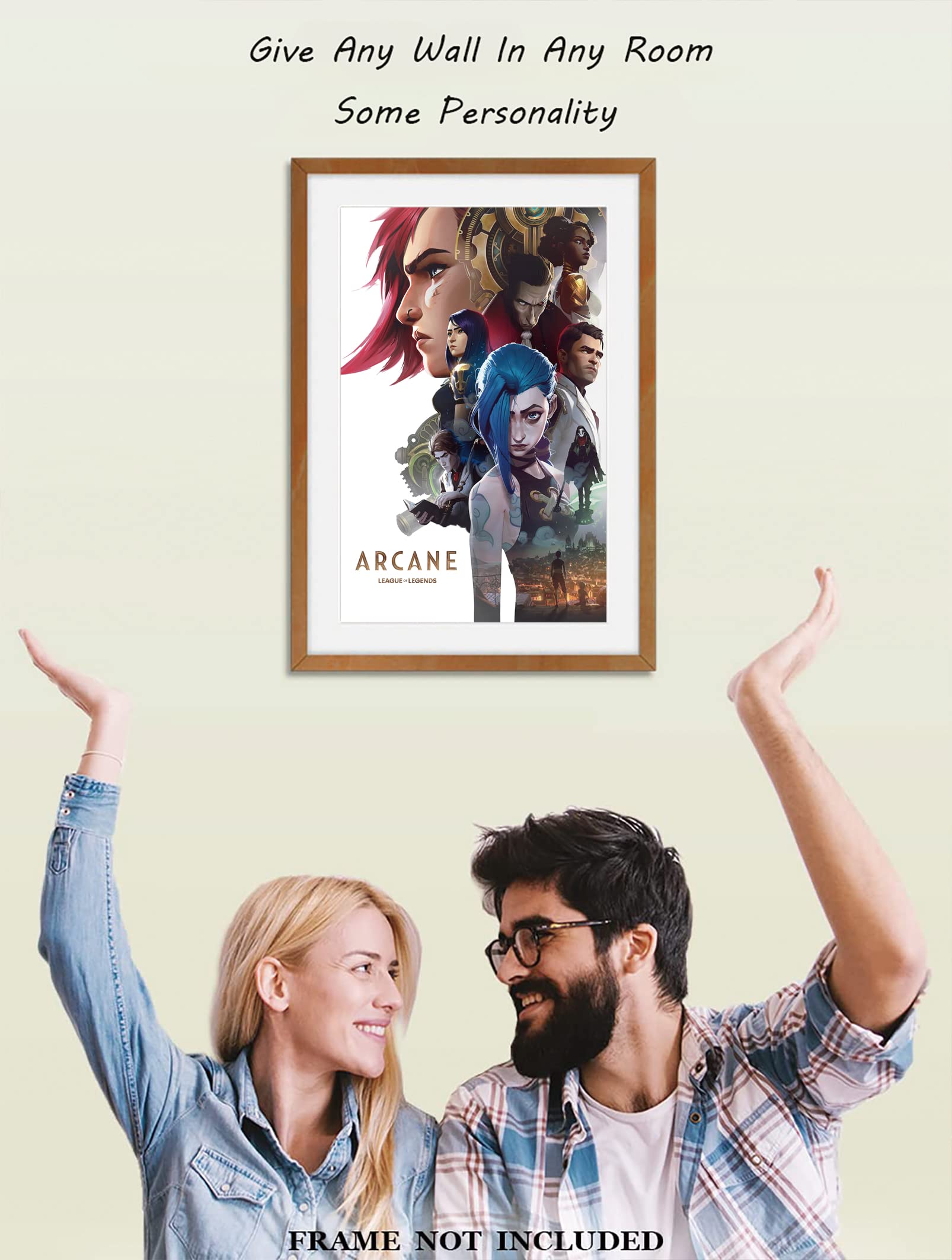 Arcane League of Legends Anime Movie Poster - 11x17 Inch (28x43cm) Matte Wall Art Print for Room Decor | Cool Gaming Poster for Bedroom, Office & Man Cave | Frameless Gift for Gamers & Anime Fans