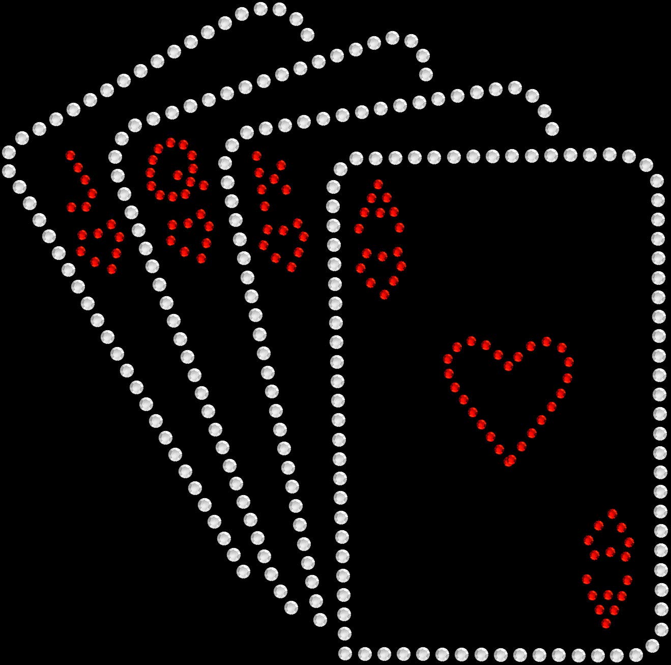 Rhinestone Bling Iron On Transfer - DIY Sparkle Decals for Poker, Las Vegas Theme Party, Costume & T-Shirt Design - Perfect for Casino Night, Bachelorette Party & Craft Projects