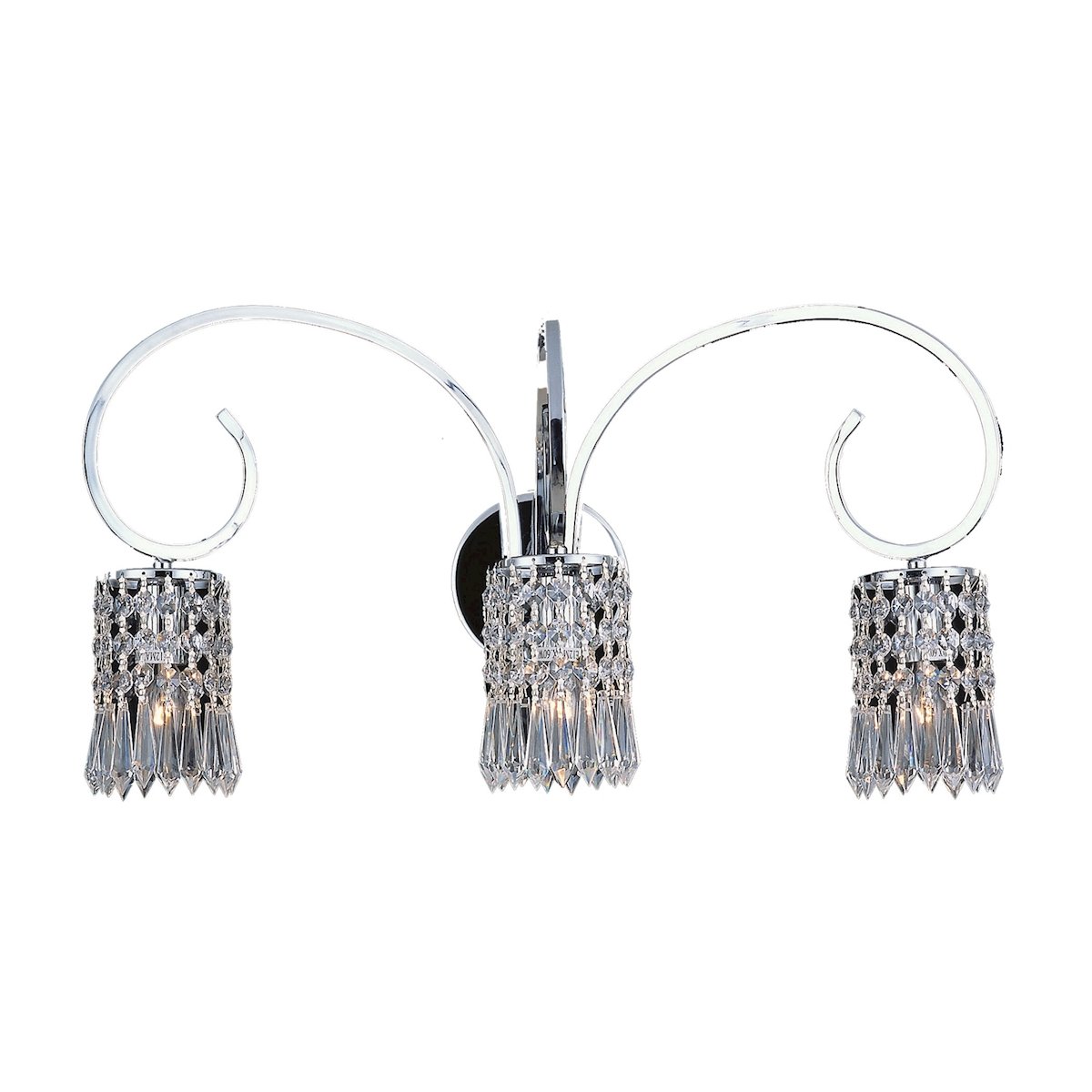 Optix 3-Light Polished Chrome Vanity Lamp with Clear Crystal - Perfect for Bathroom Makeup Mirror Lighting & Bedroom Dressing Table Decor